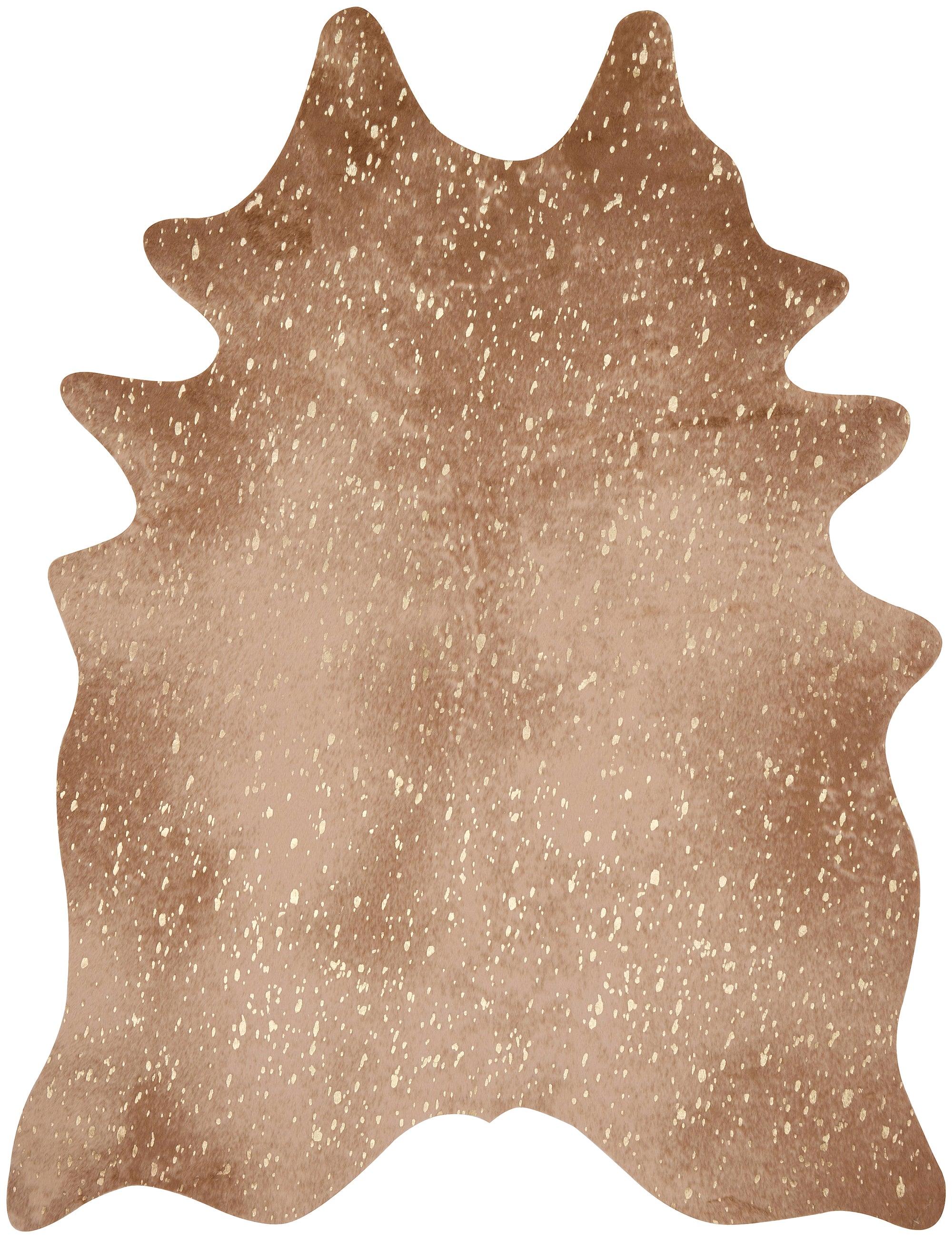 Tan Cowhide Rug With Gold Details