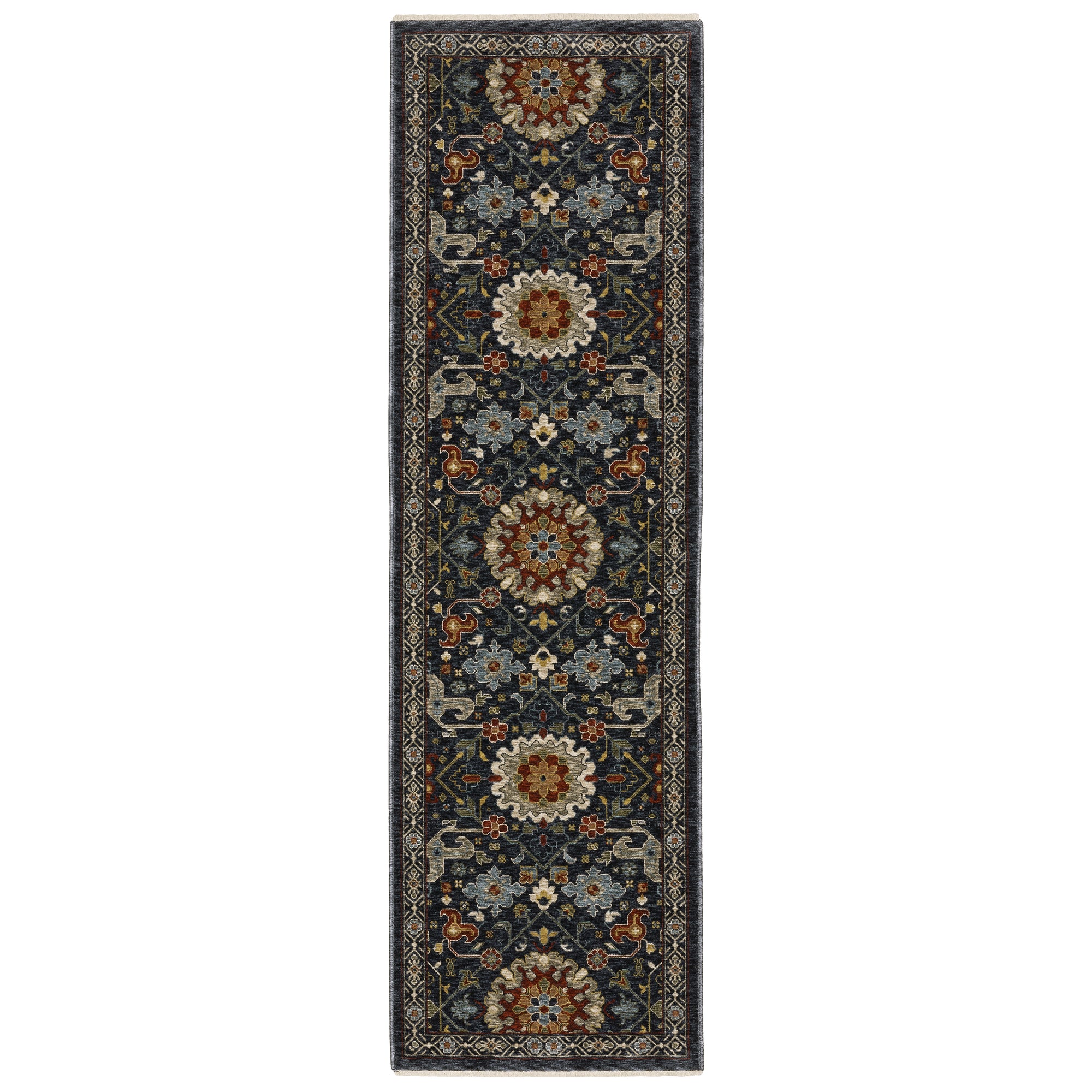 Blue Red Ivory Gold Traditional Persian Classic Area Rug