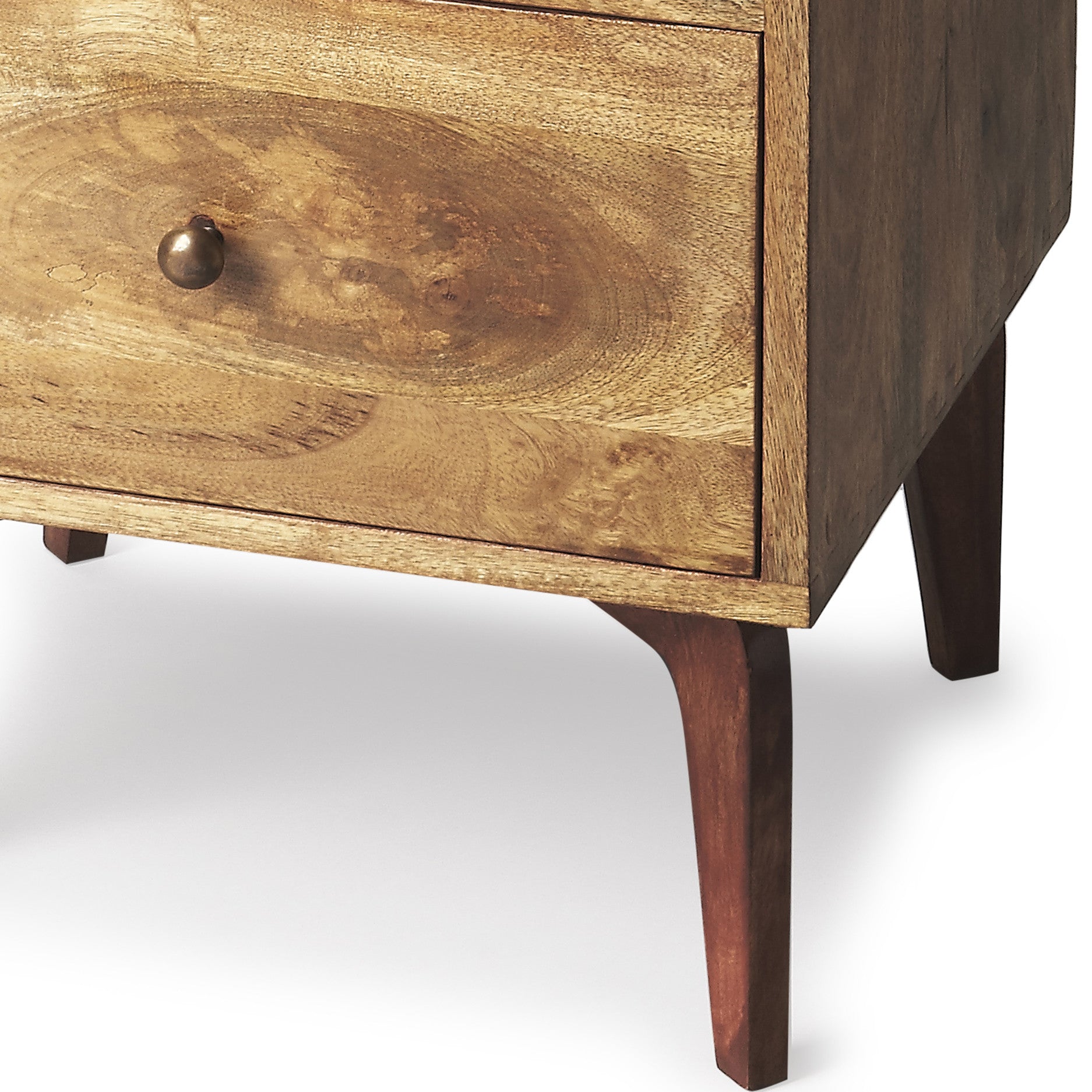 Mid Century Modern Two Drawer Nightstand End Table