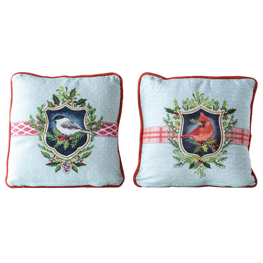 Christmas Winter Bird Pillows - Set of 2