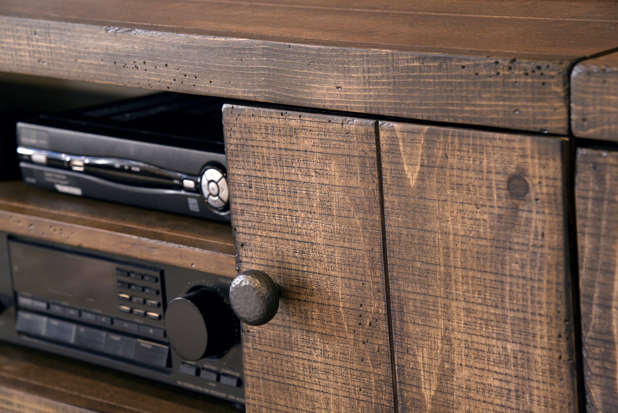 Rustic Wood 114" Floating TV Stand Wall Mount Entertainment Center - Farmhouse - Spice