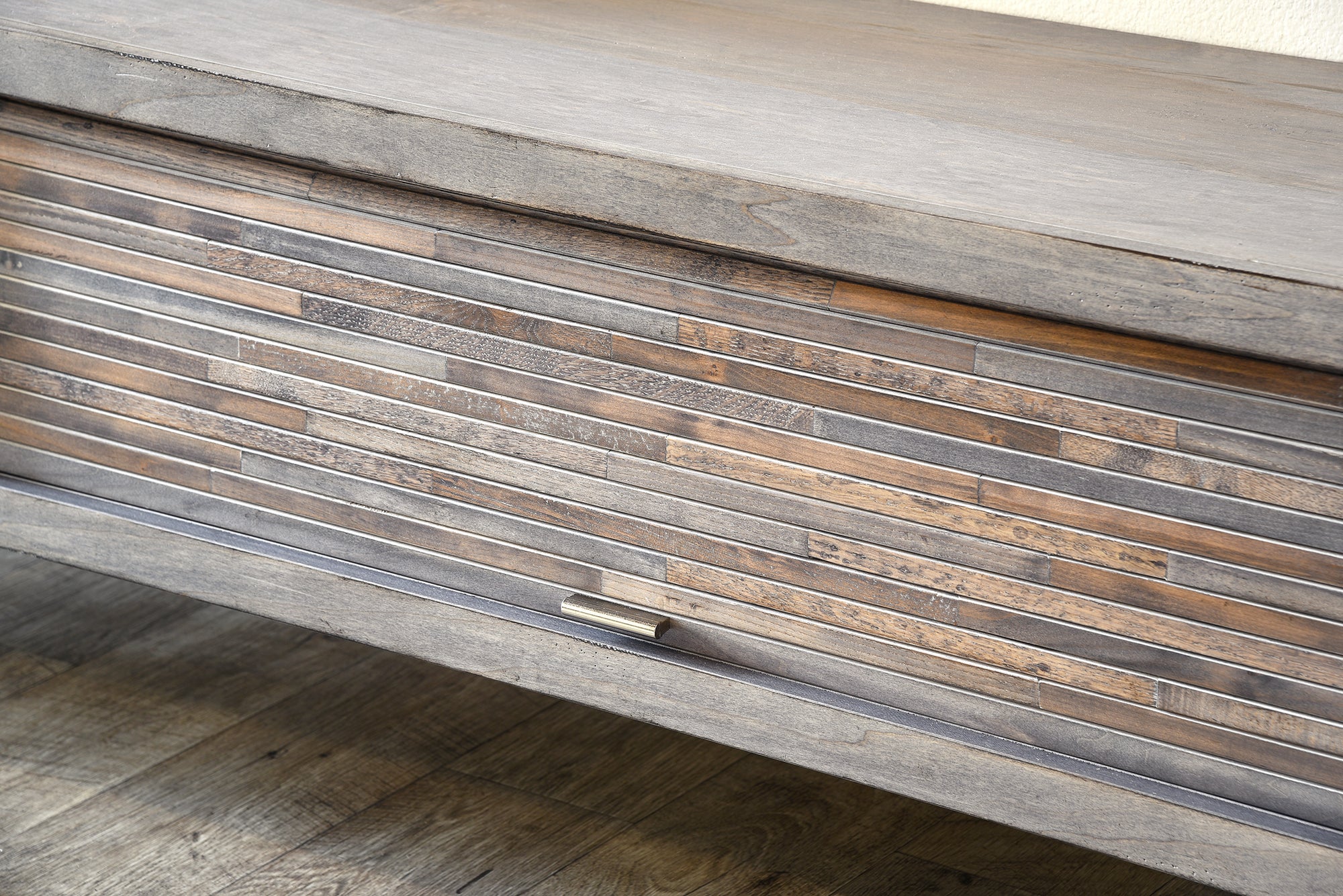 Floating TV Stand - Woodwaves - Floating Entertainment Center Coastal Modern - ECO GEO Collection - Lakewood Gray