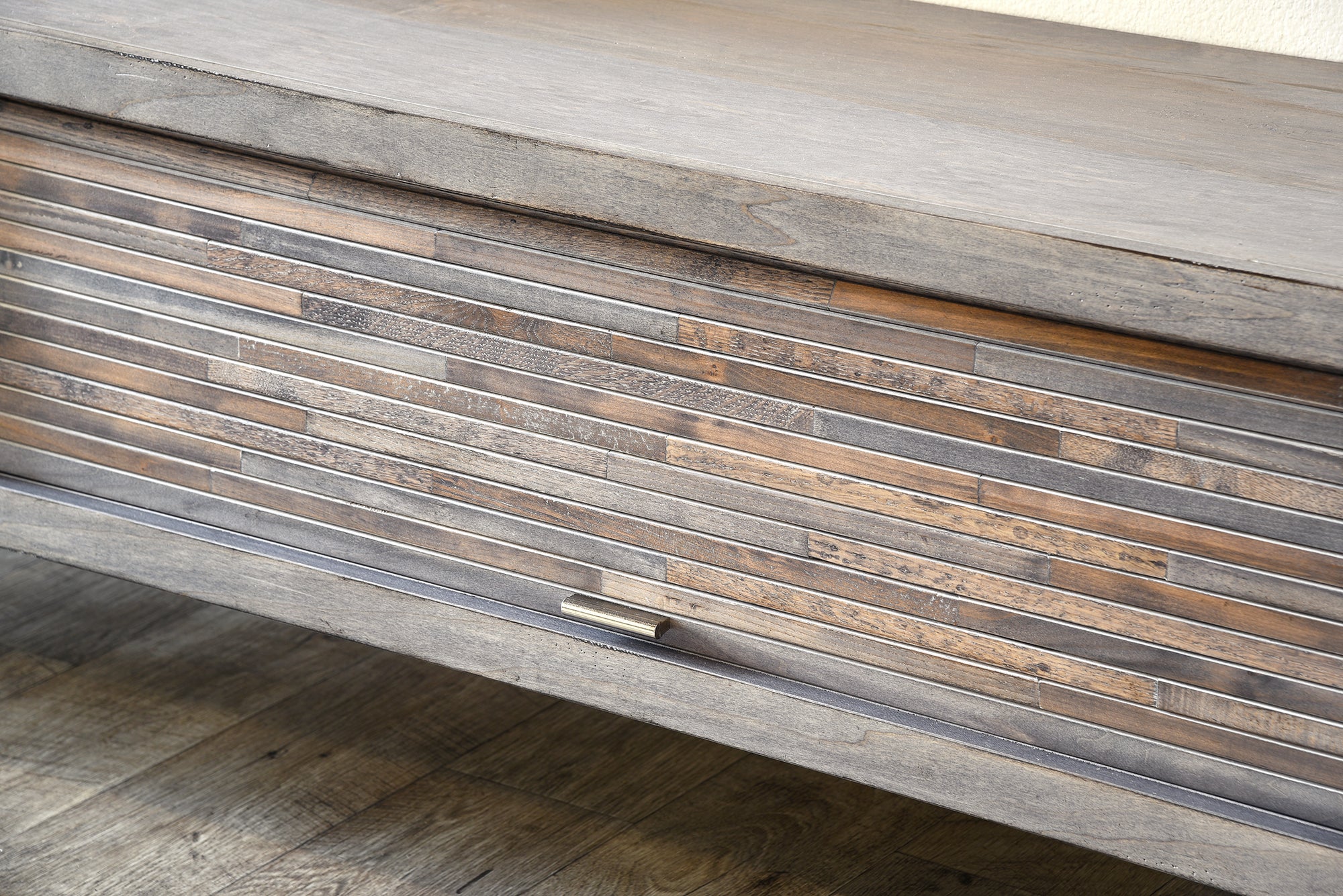 Floating TV Stand - Woodwaves - Floating Entertainment Center - ECO GEO Collection - Lakewood Gray