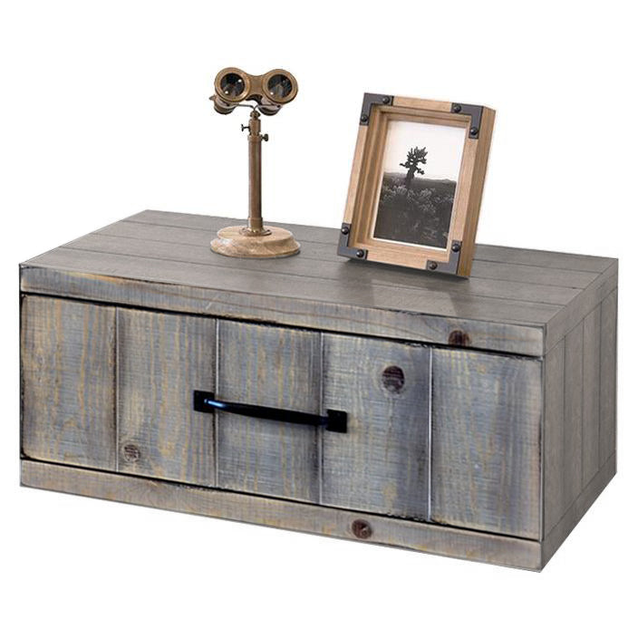 Floating Nightstand - Woodwaves - Rustic Wood Wall Mount Drawer - Farmhouse Collection - Lakewood Gray