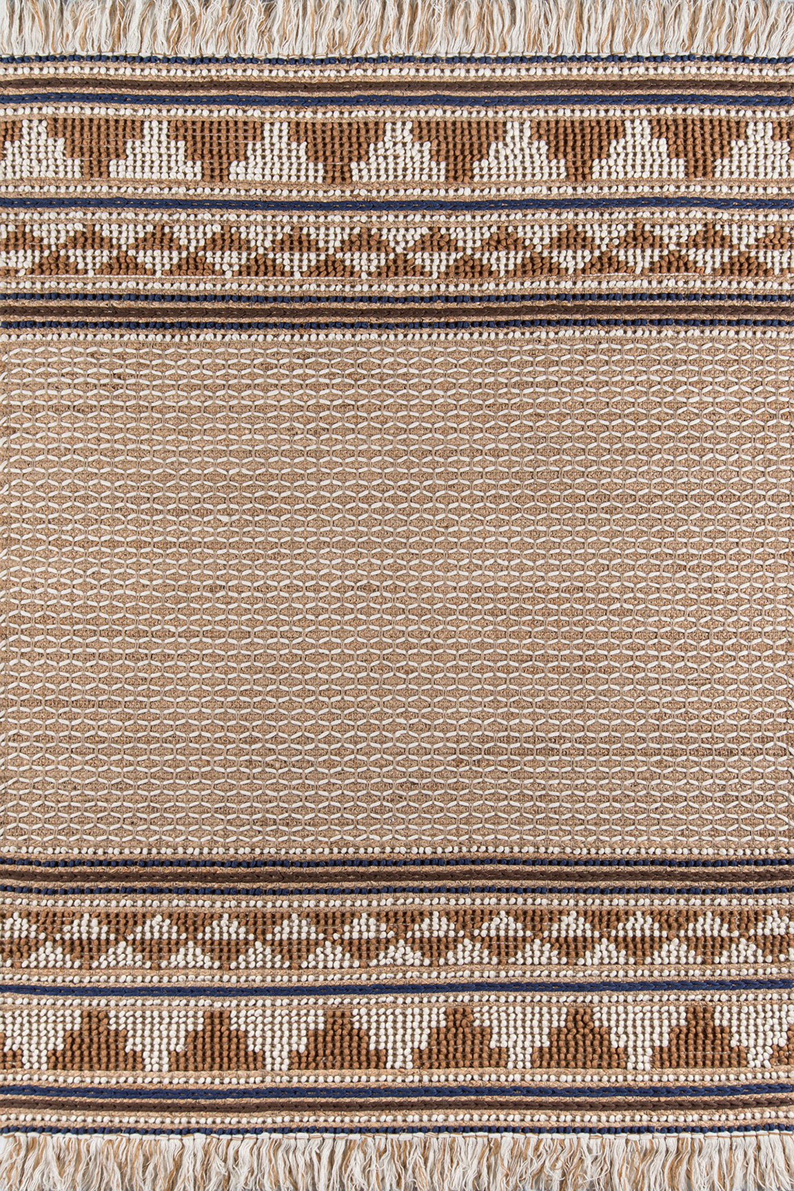 Hand Woven Southwestern Ivory & Tan Area Rug