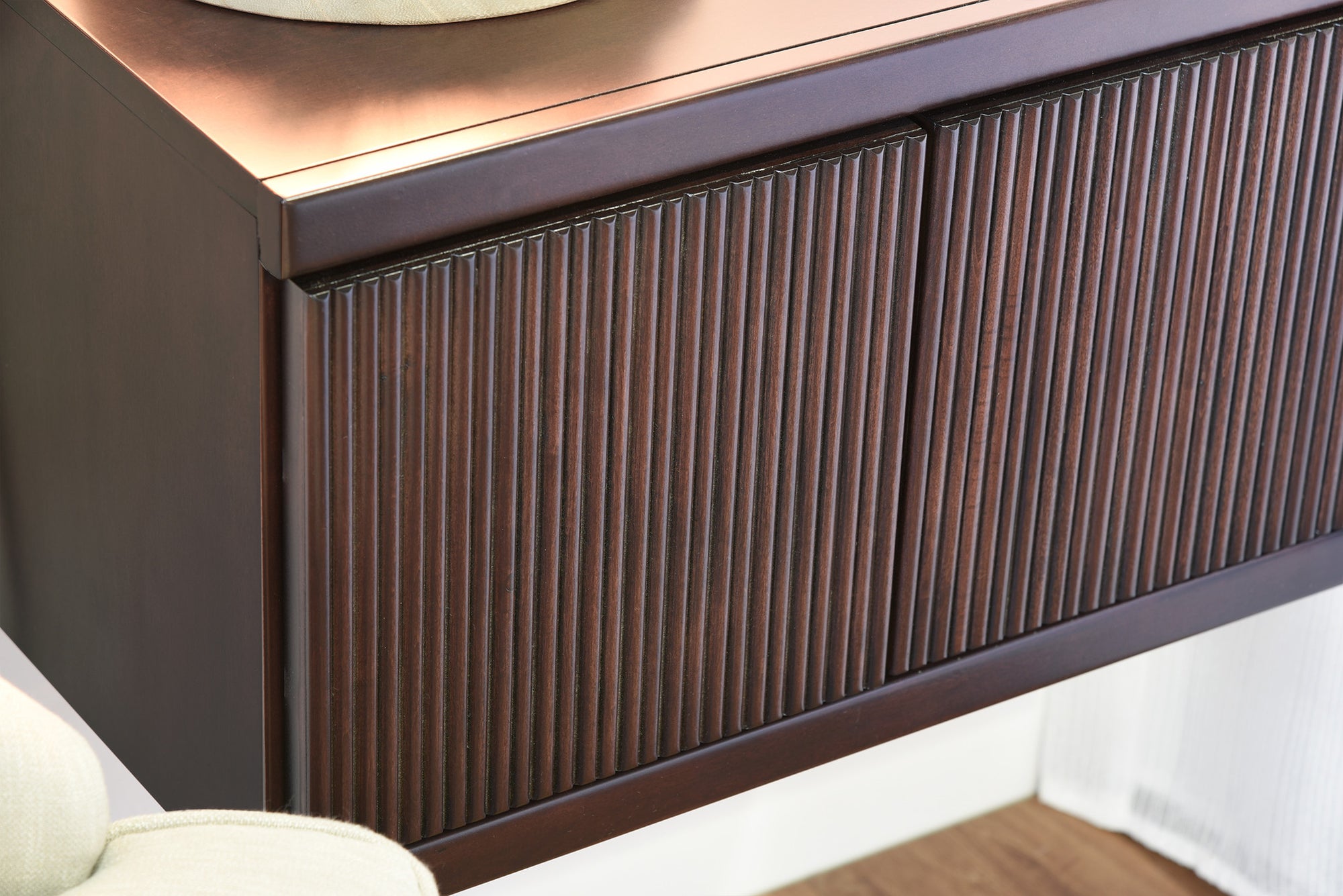 Floating Wall Mount Nightstand - Curve - Espresso