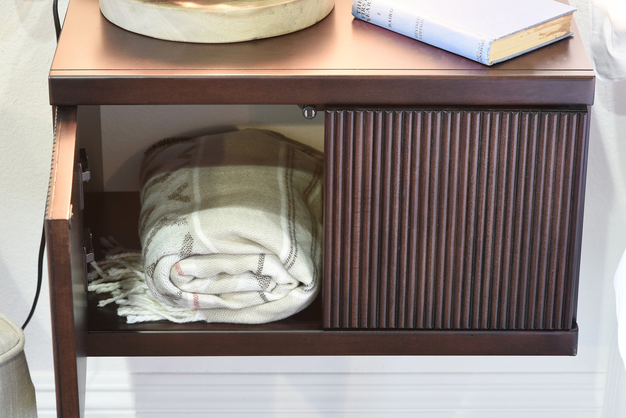 Floating Wall Mount Nightstand Set - Curve - Espresso