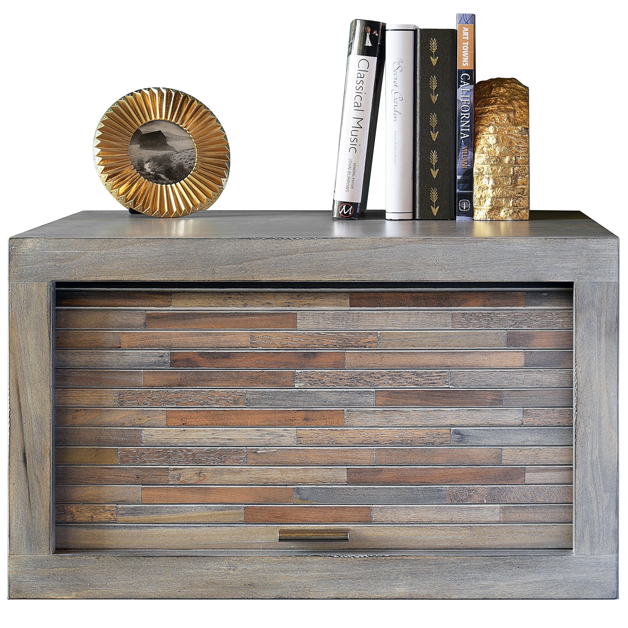 Modern Floating Nightstand All Wood Wall Mount End Table - ECO GEO - Lakewood Gray