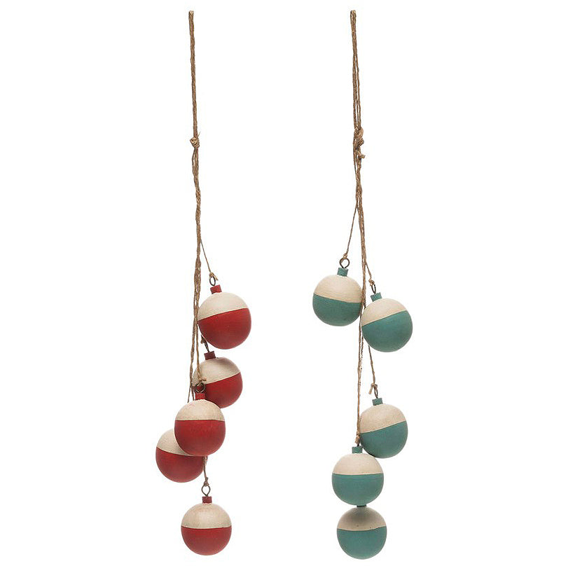 Nautical Wood Bobber Coastal Christmas Ornaments