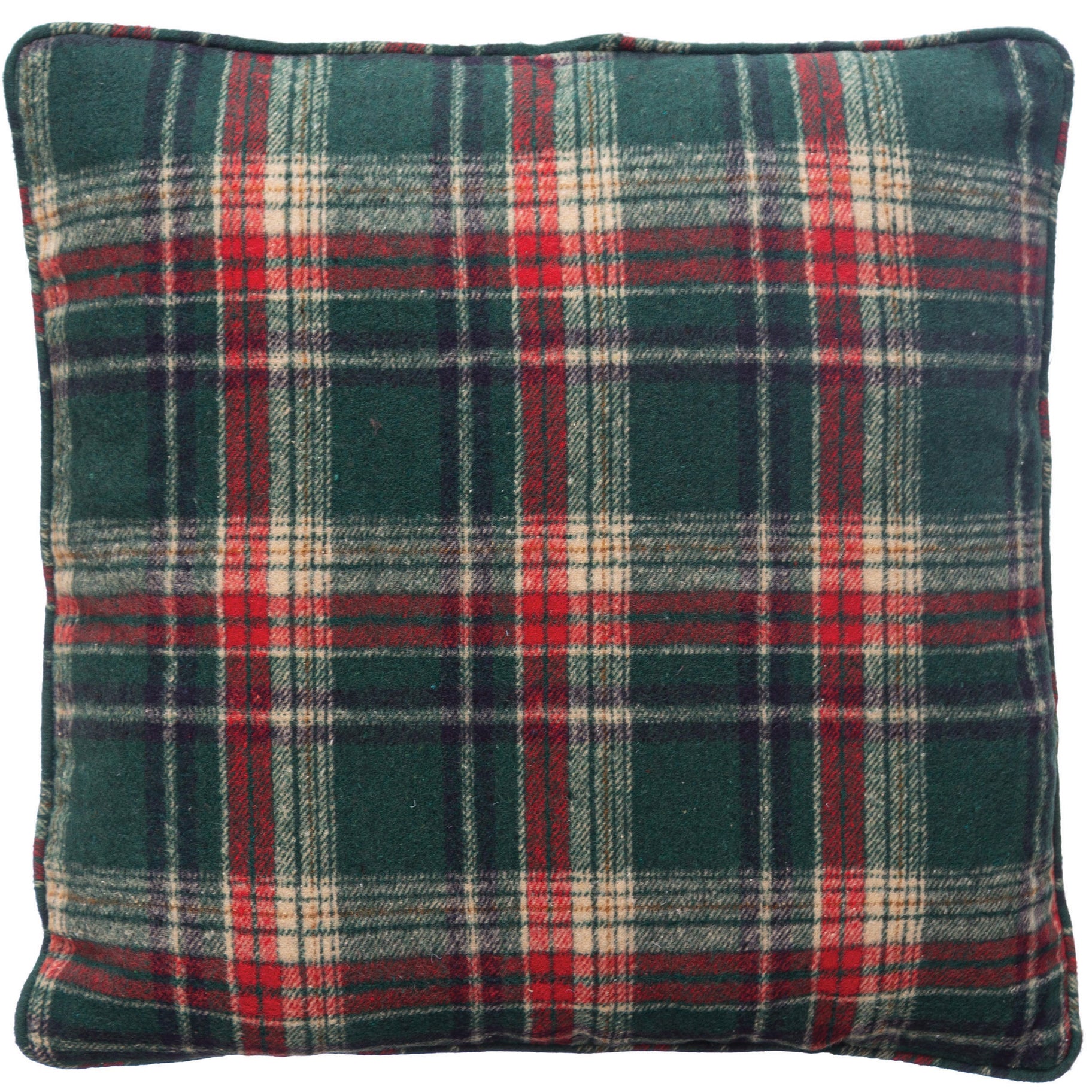 Plaid Red and Green Christmas Pillow