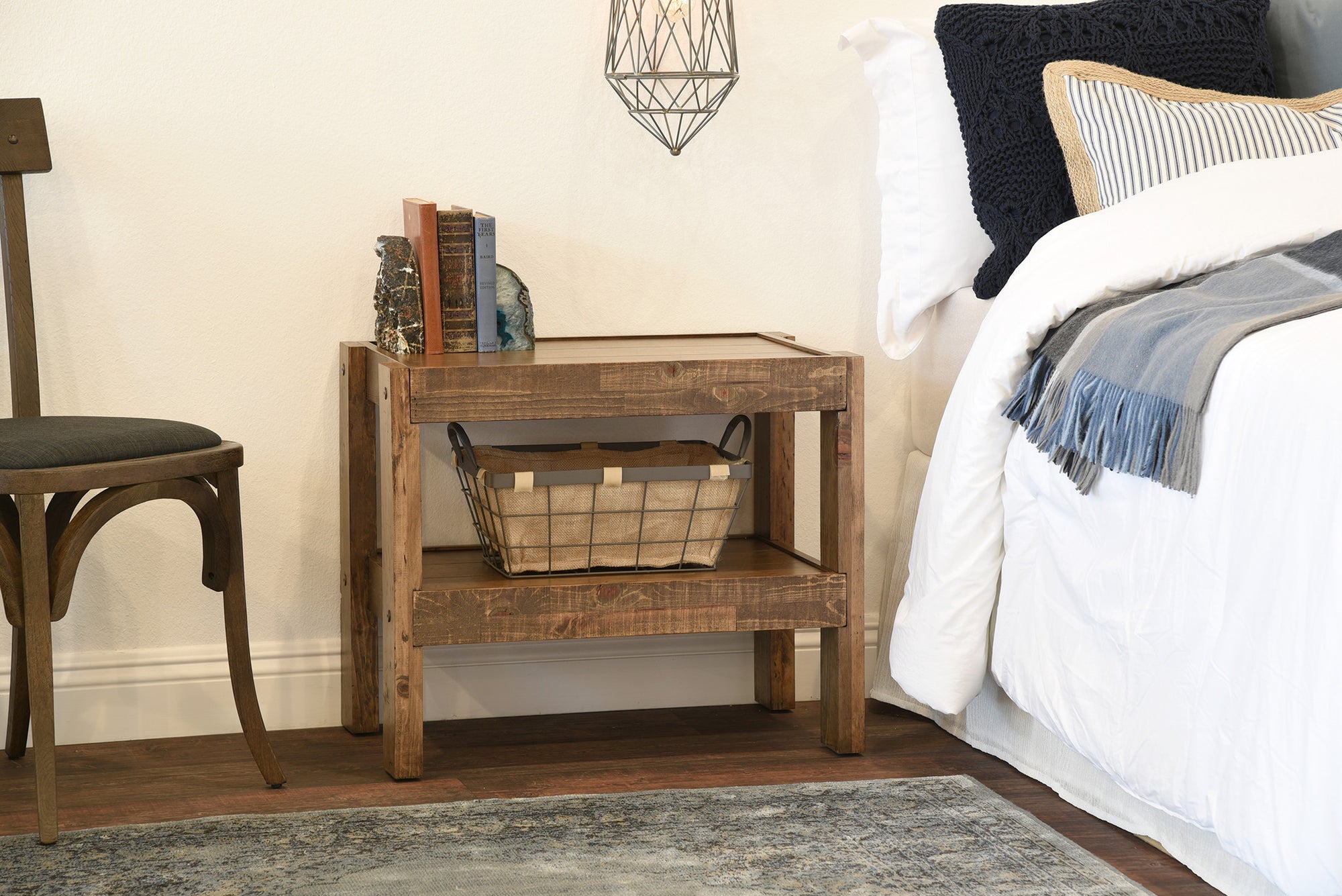 Handcrafted Rustic Wood End Side Table Nightstand - presEARTH - Spice