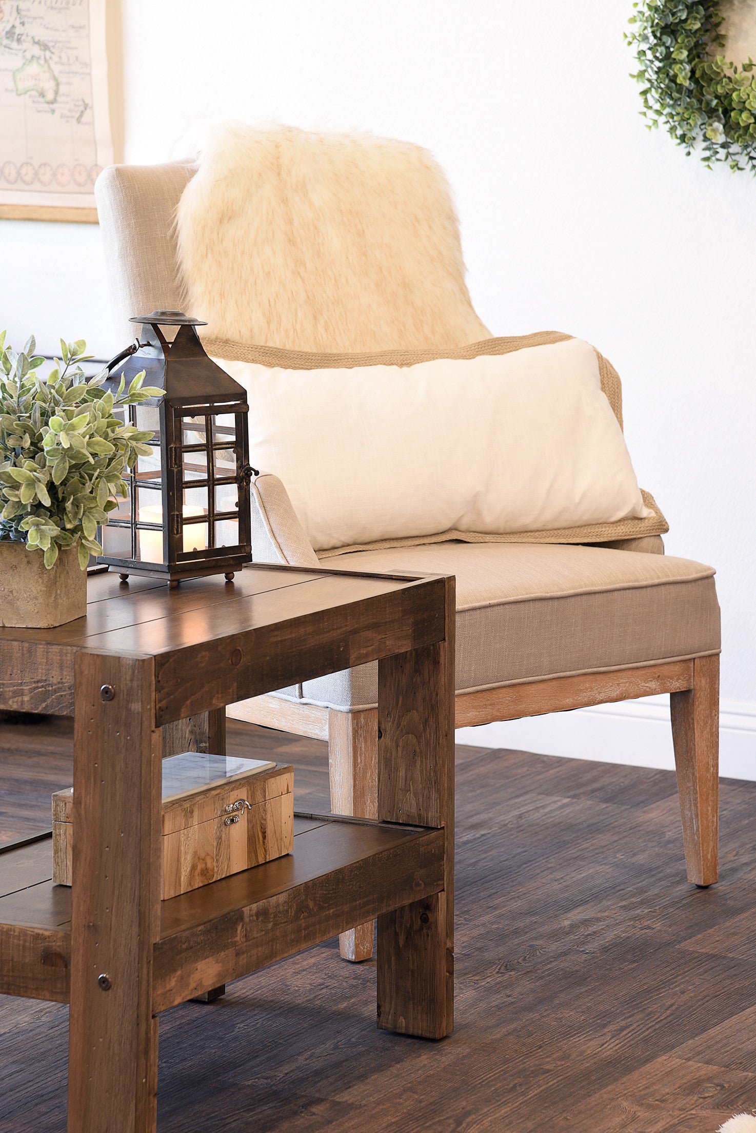 Handcrafted Rustic Wood End Side Table Nightstand - presEARTH - Spice