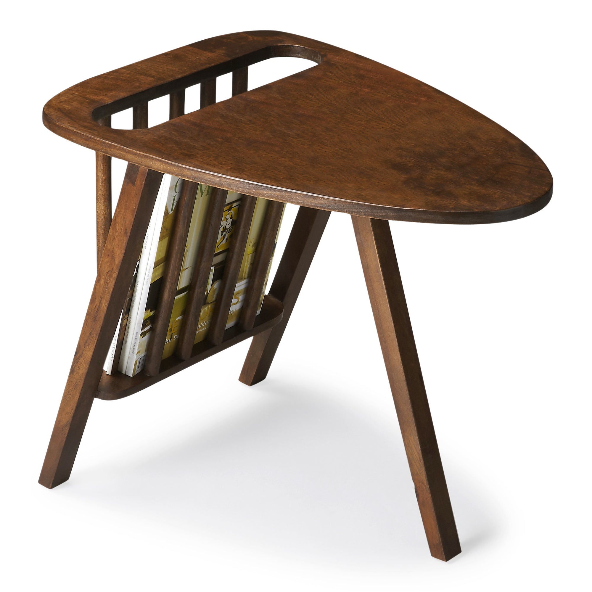 Mid Century Modern End Table With Magazine Rack