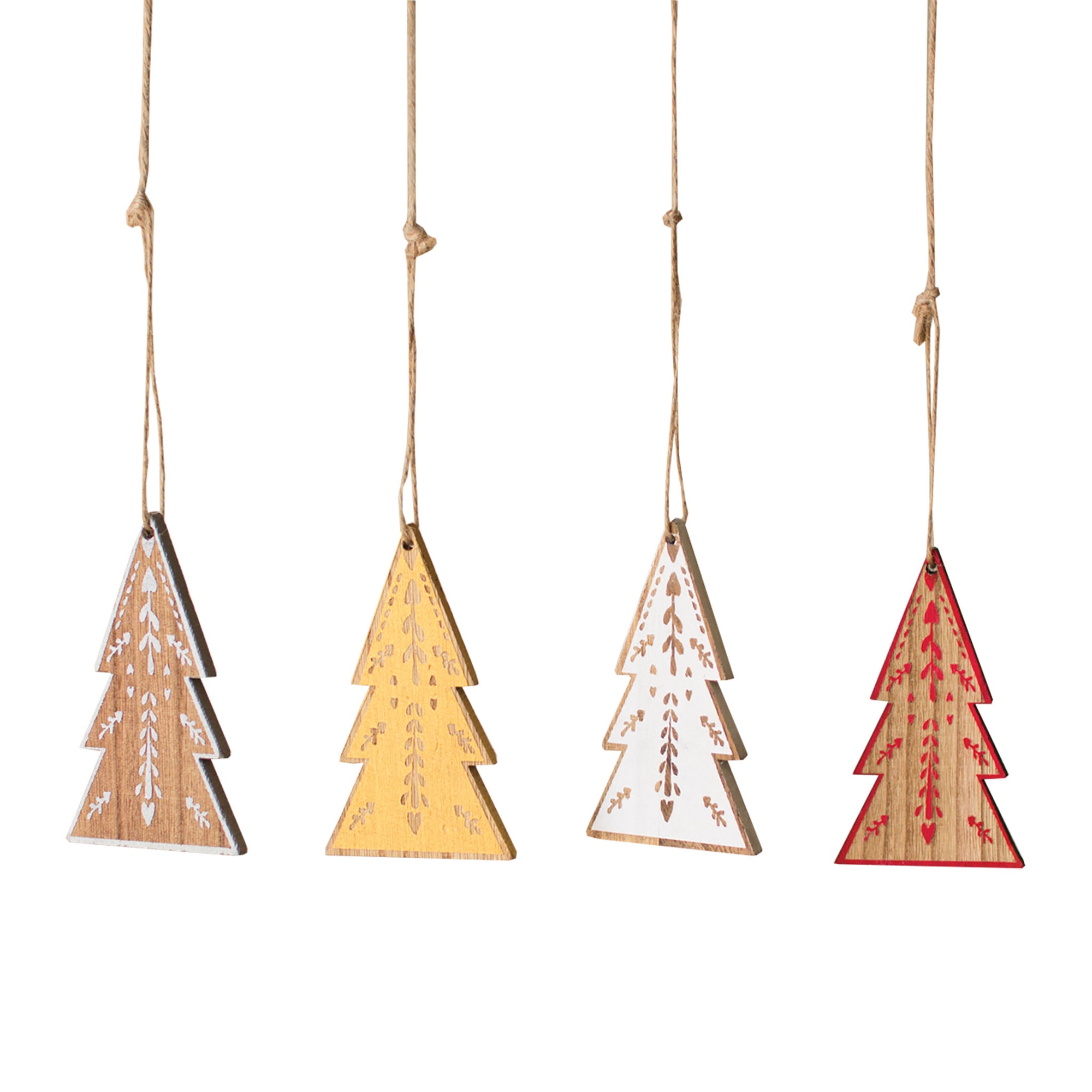 Wooden Tree Christmas Ornaments