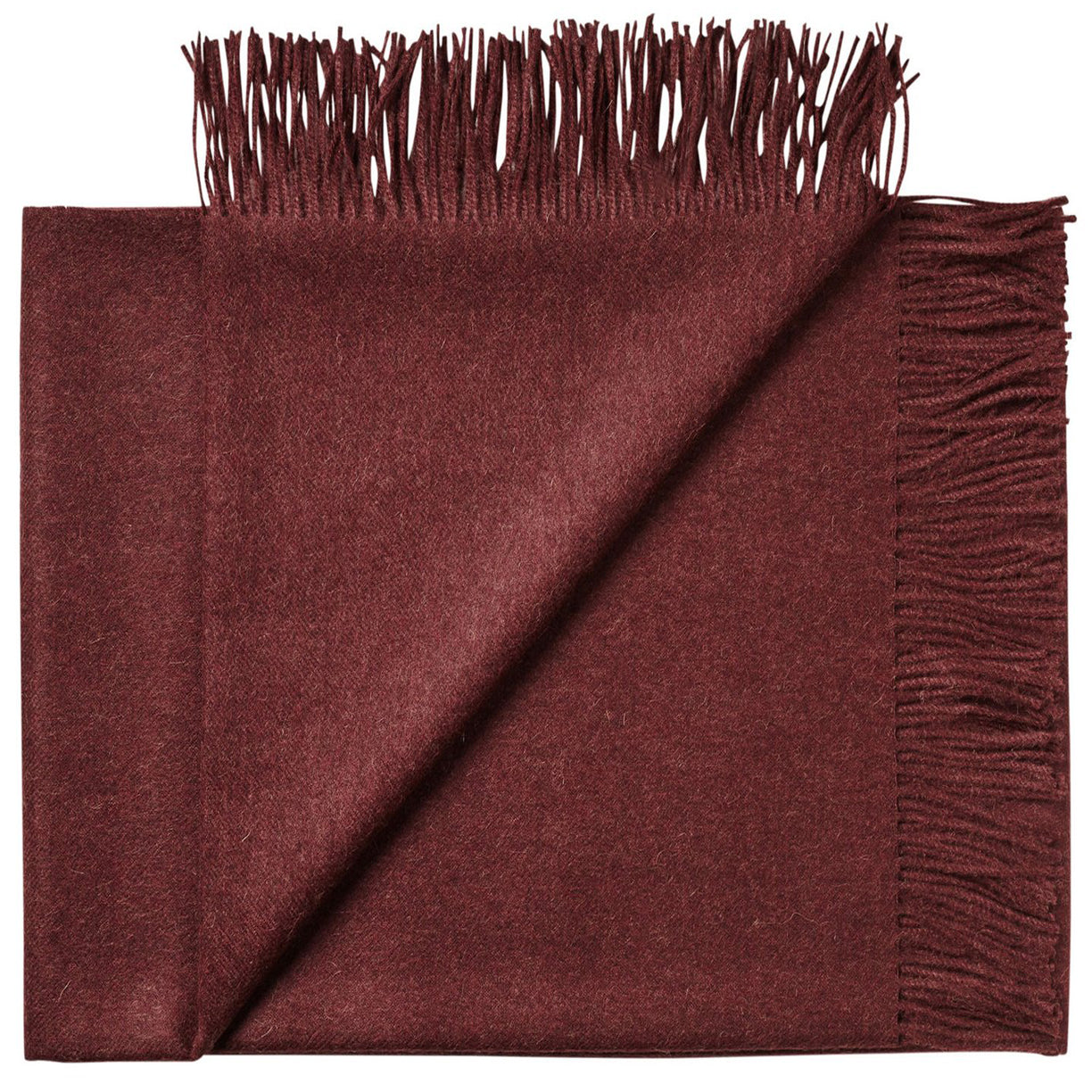 Soft Alpaca Wool Throw Blanket Bordeaux Red