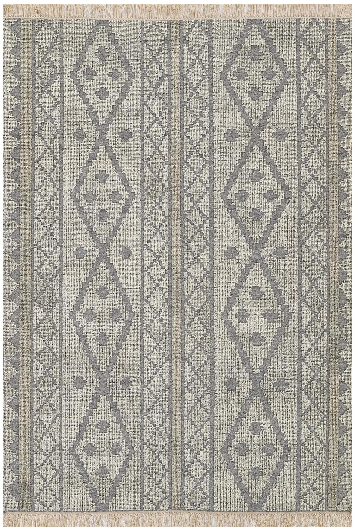 Southwest Hand Woven Wool & Cotton Gray Tone Area Rug