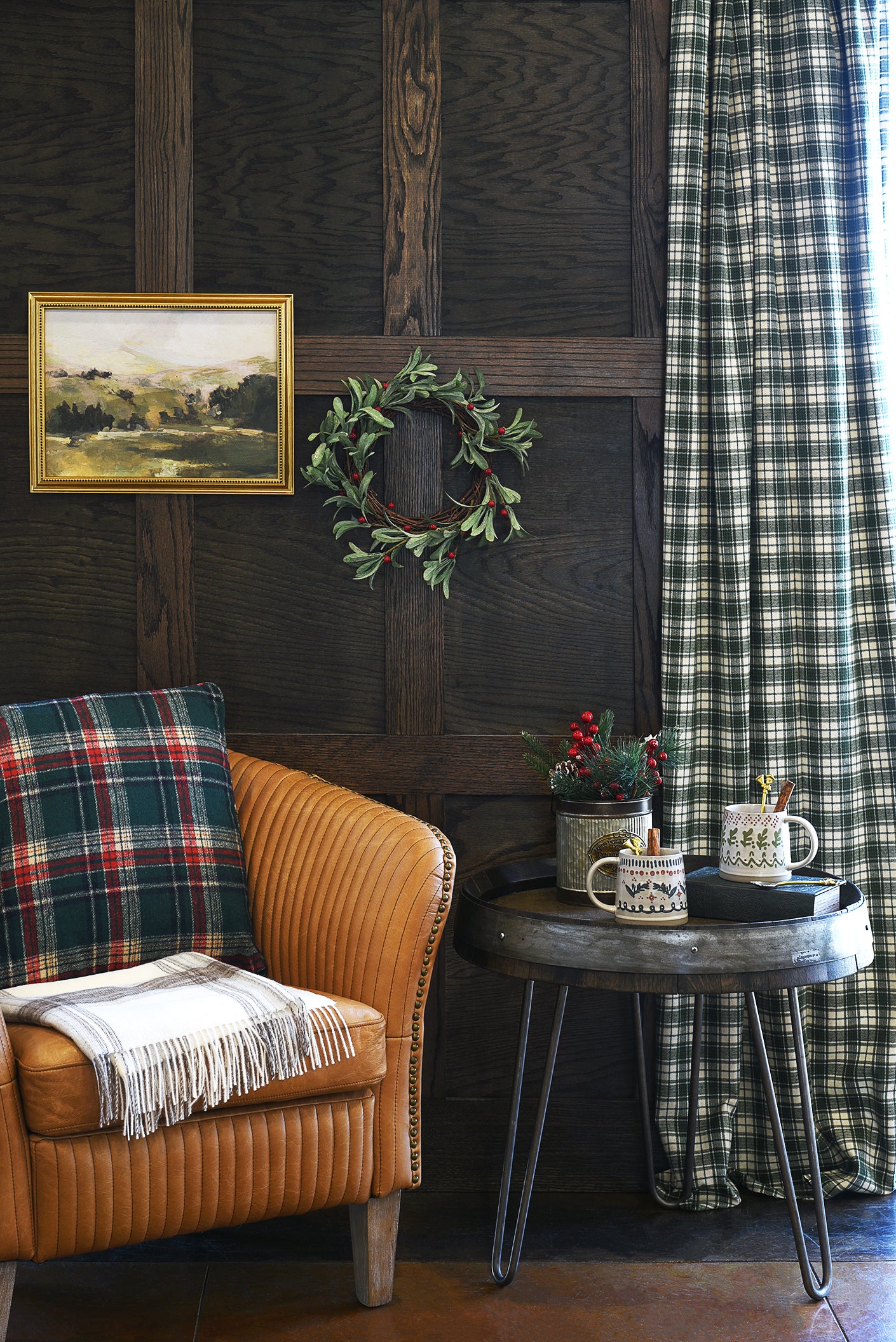 Wine Barrel End Table With Hairpin Legs - Ebony