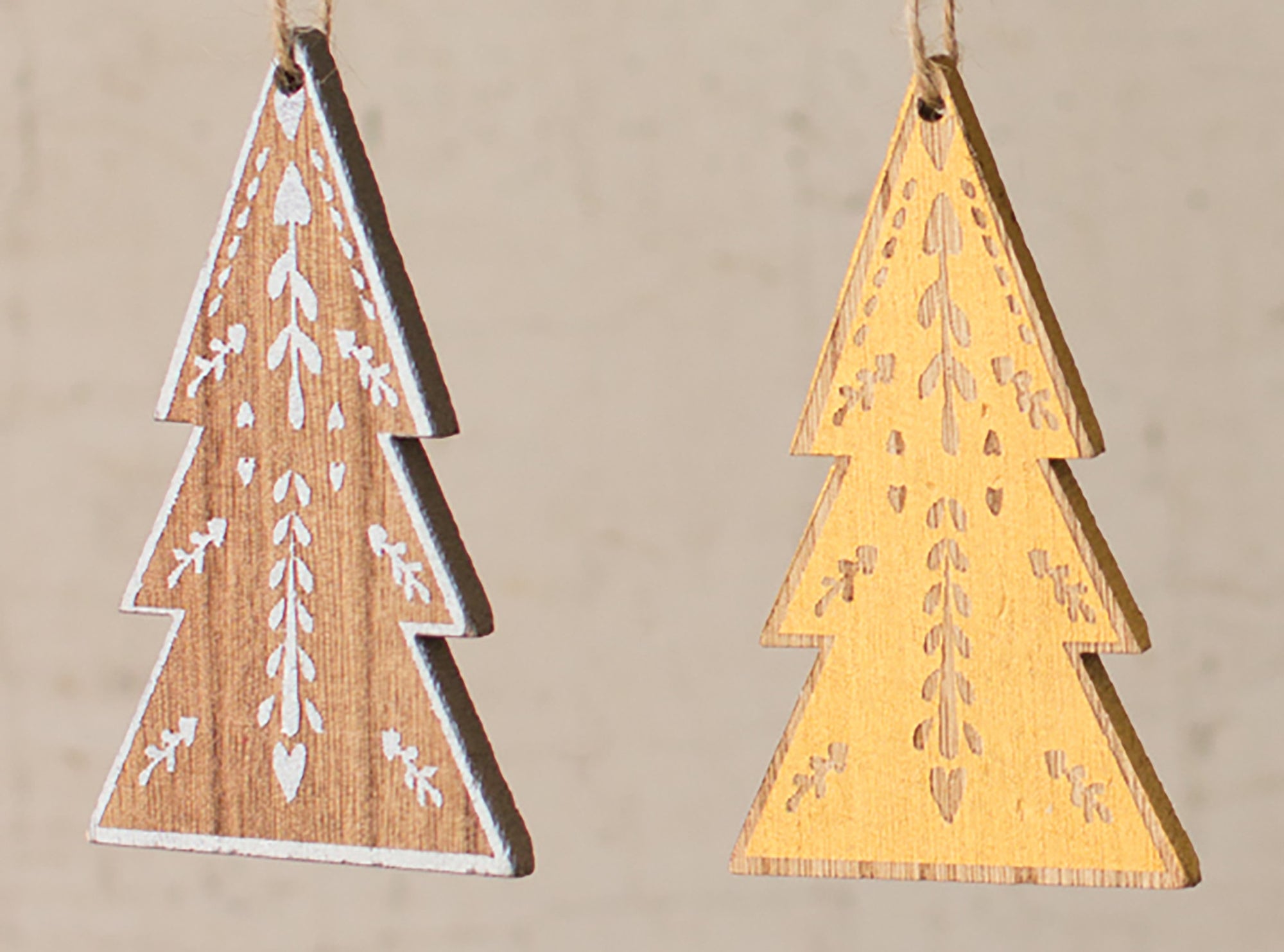 Wooden Tree Christmas Ornaments