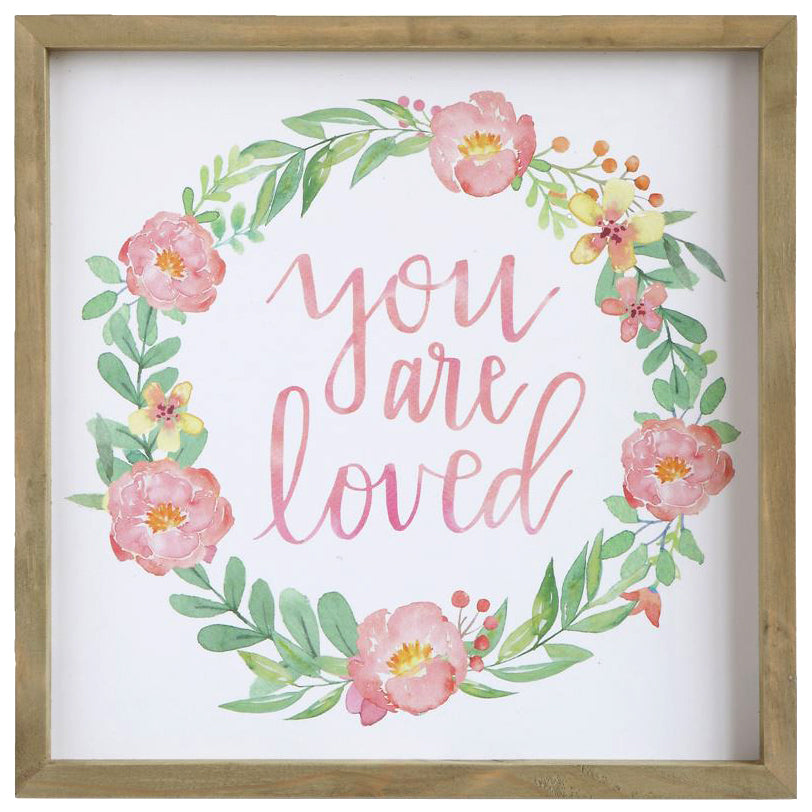 You Are Loved Pink Kids Baby Nursery Wall Art Decor