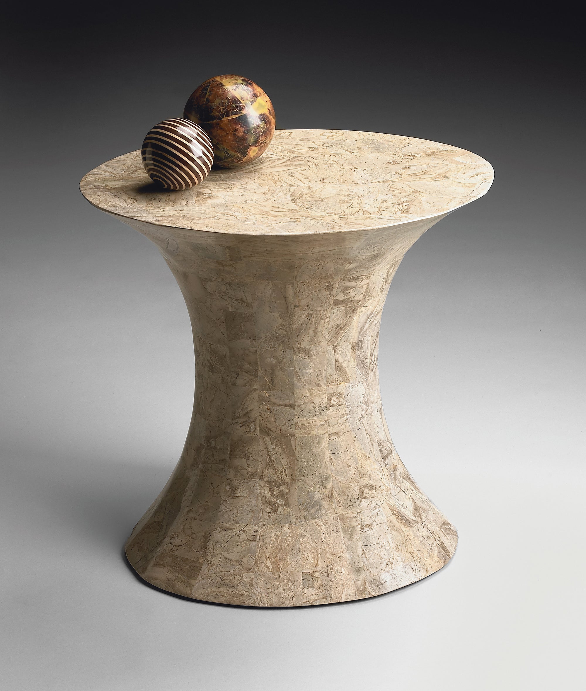 Oval Beige Modern & Contemporary End Table