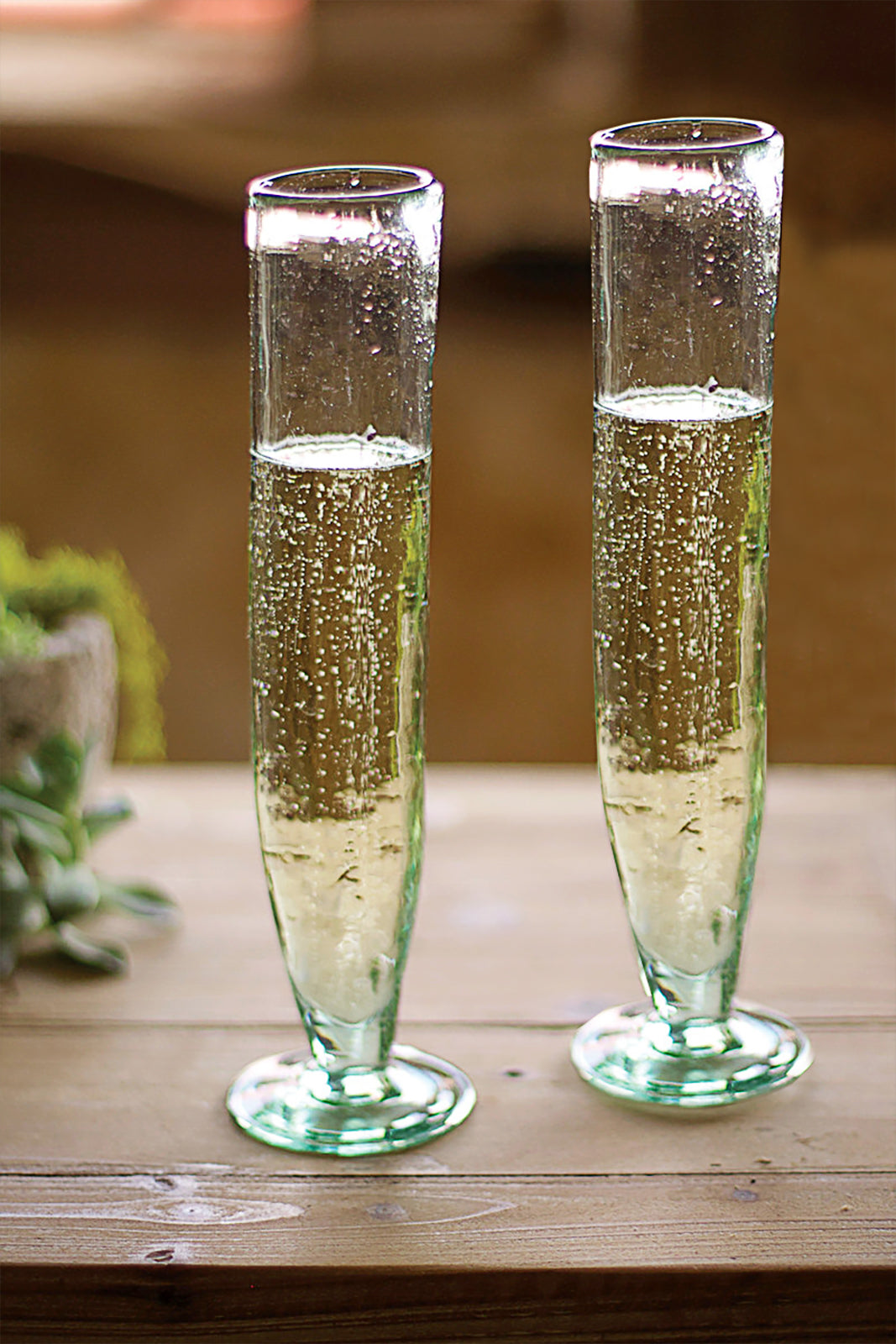 Kalalou Tall Recycled Champagne Flute - Set of 6