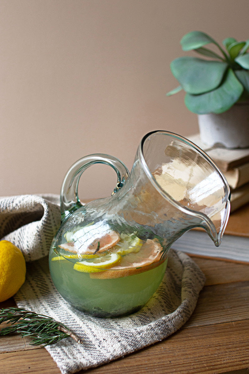 Lemon Yellow Mid Century Modern Water Pitcher and Glasses