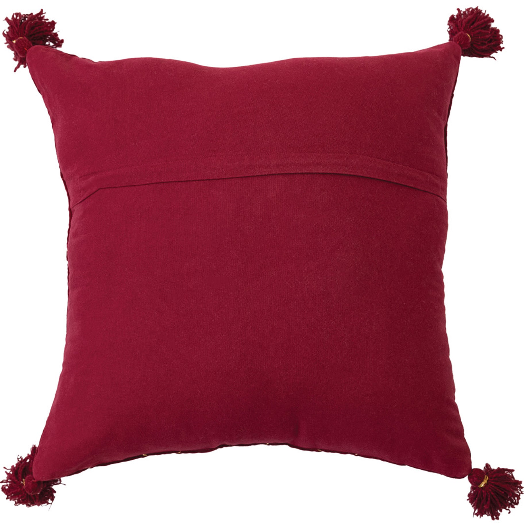 Chambray Christmas Lumbar Pillow Embroidered Peace - Woodwaves