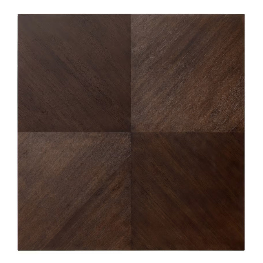 Contemporary Modern Scalloped Island Manor Coffee Table - Truffle Brown