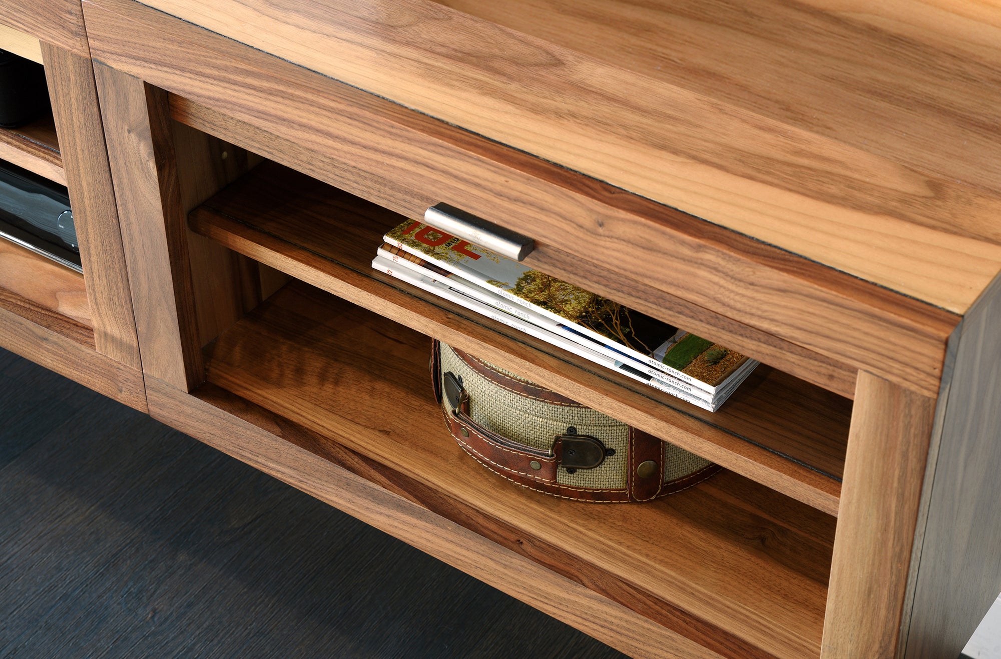Walnut Floating TV Stand Wall Mount Media Console - ECO GEO - Walnut
