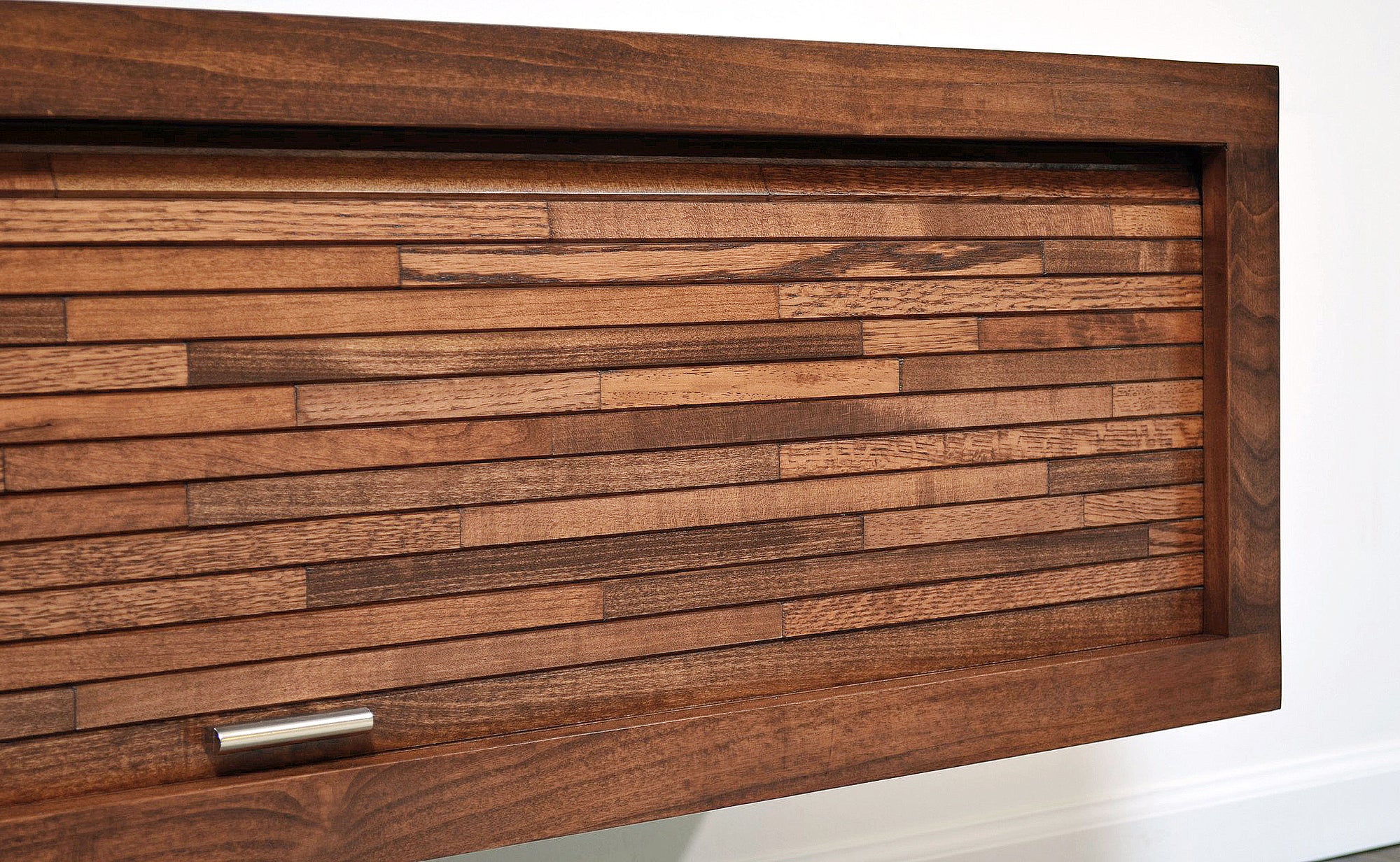 Handmade Floating TV Stand Modern Wall Mount Media Console - ECO GEO - Mocha
