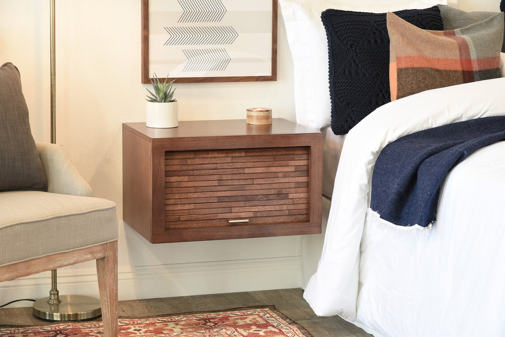Floating Wall Mount Nightstands - ECO GEO - Mocha - OB 50% OFF