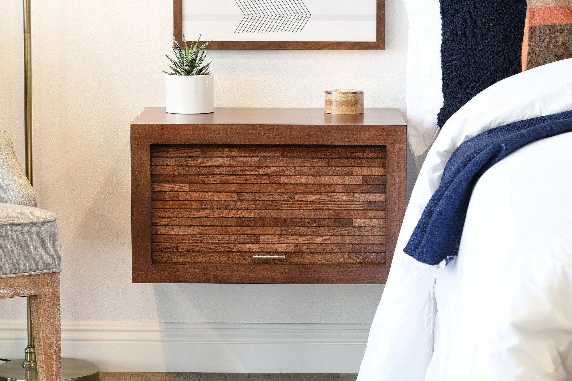 Floating Wall Mount Nightstands - ECO GEO - Mocha - OB 50% OFF