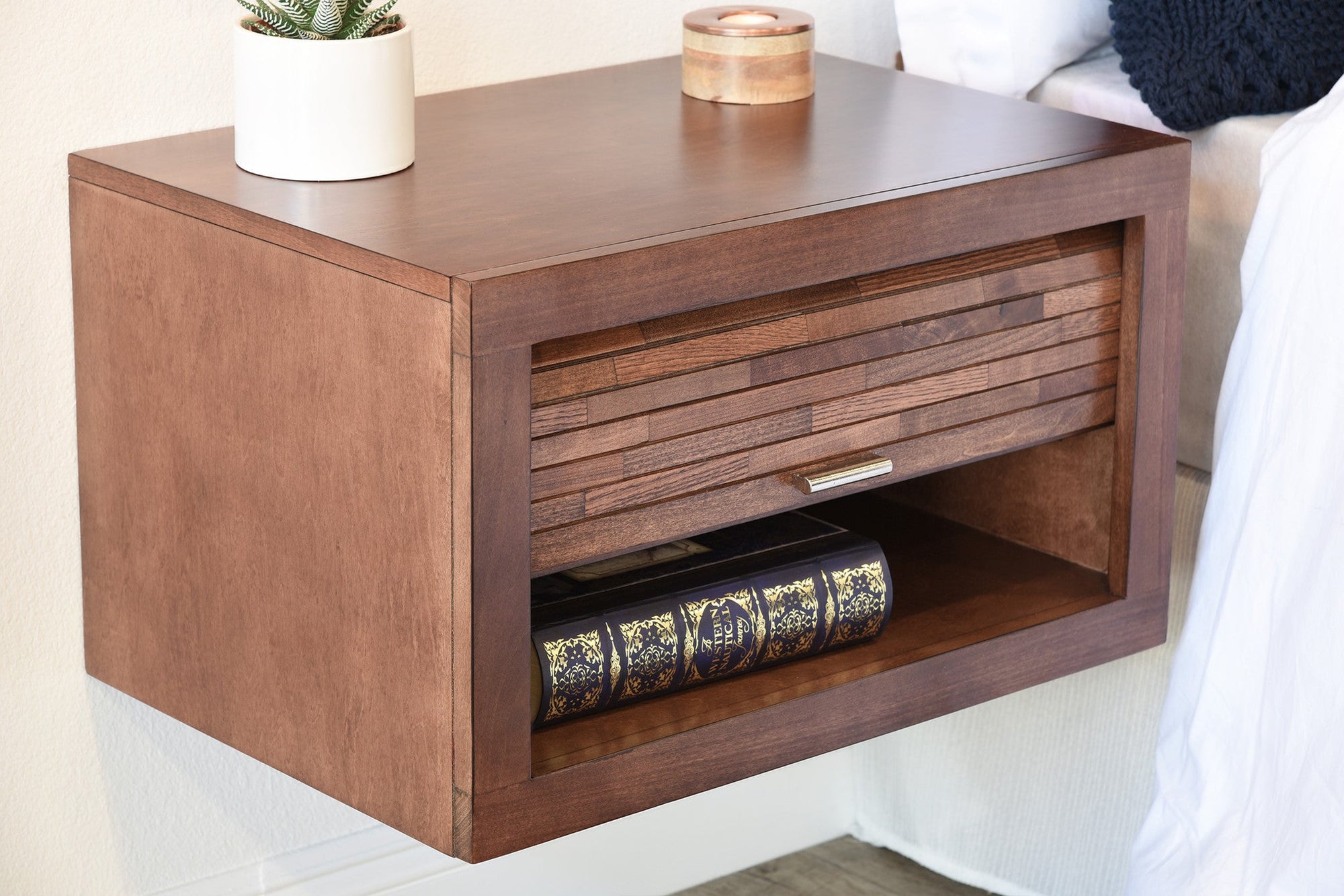 Floating Wall Mount Nightstands - ECO GEO - Mocha - OB 50% OFF