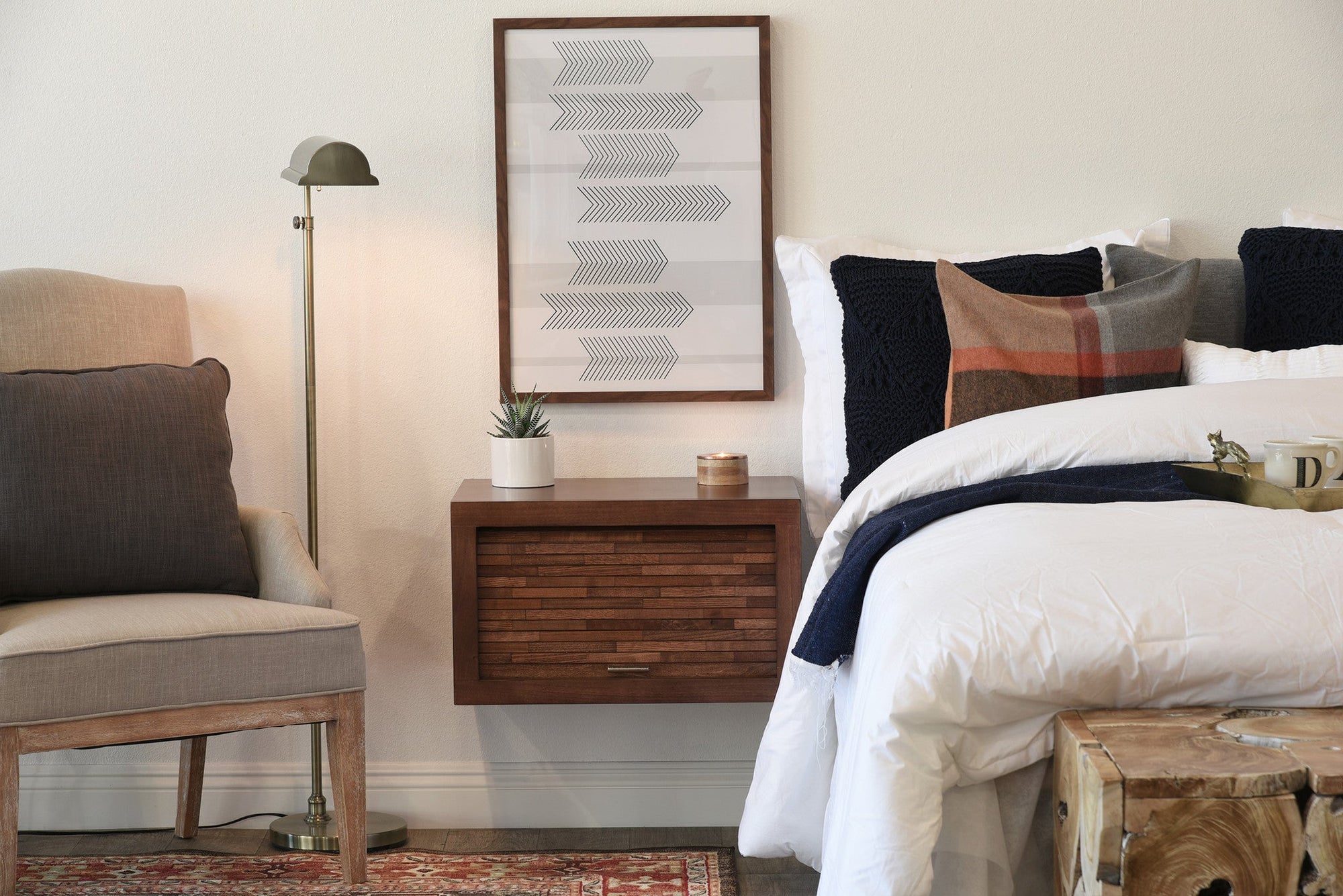 Floating Wall Mount Nightstands - ECO GEO - Mocha - OB 50% OFF