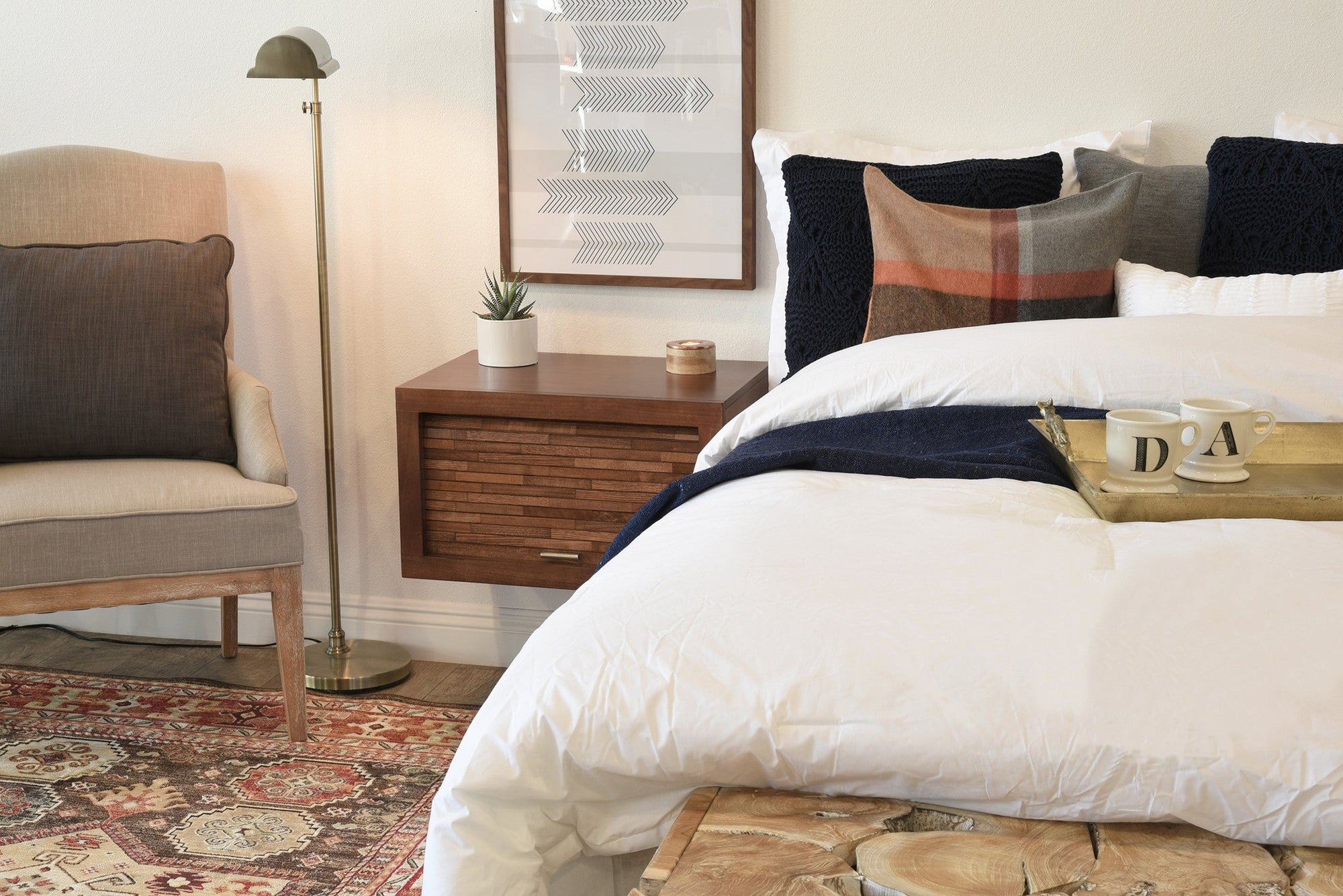 Floating Wall Mount Nightstands - ECO GEO - Mocha - OB 50% OFF
