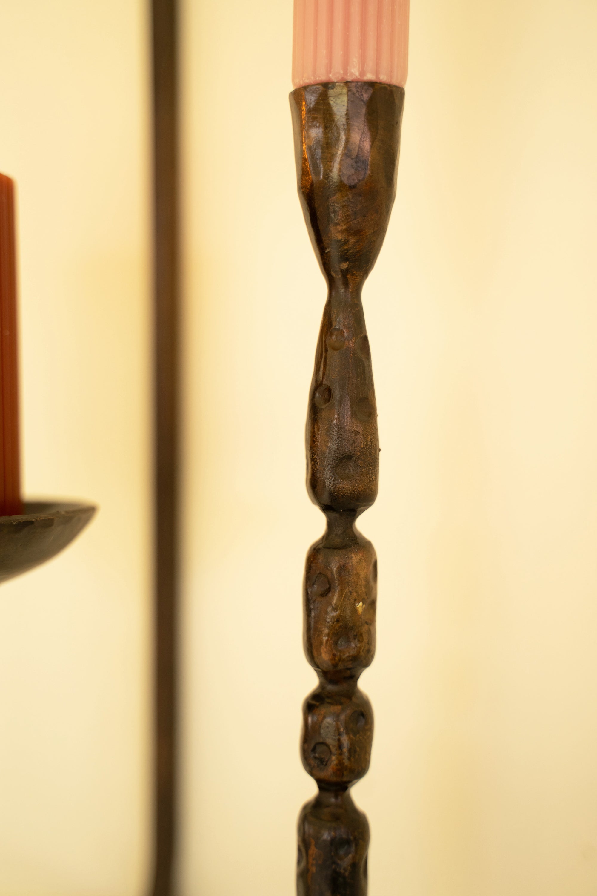 Forged Iron Wall Taper And Pillar Candle Holder