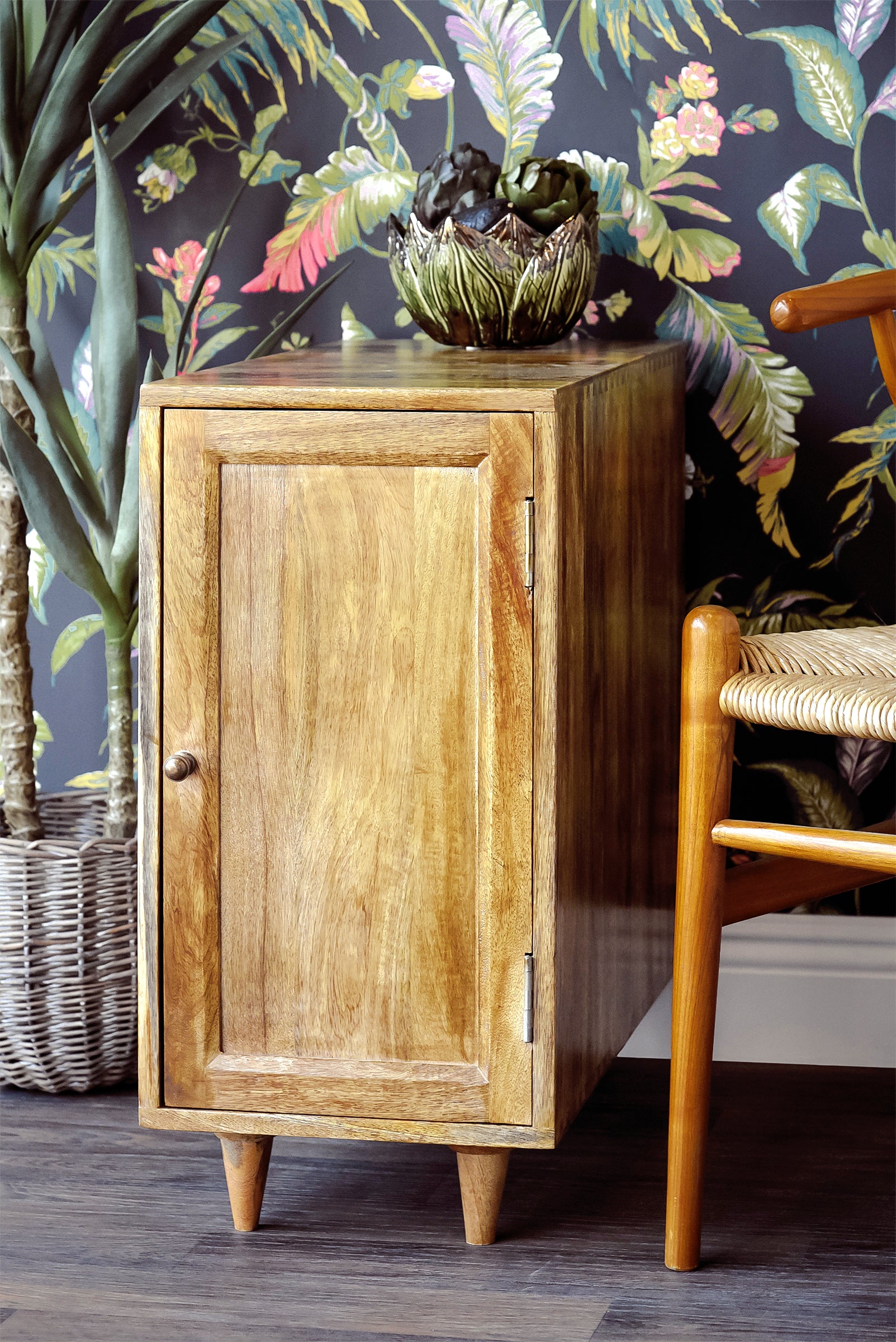 Mid Century Modern End Table With Storage