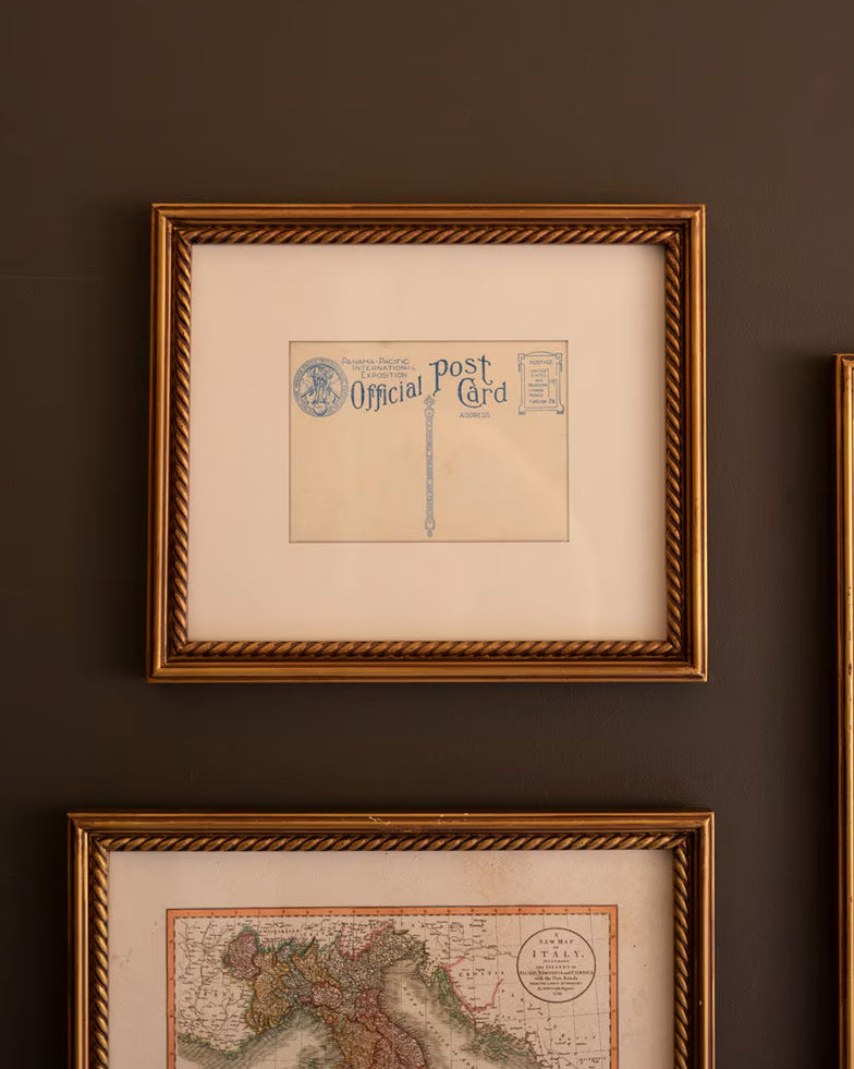 European Map Travel Gallery Wall Art Set With Gold Frames