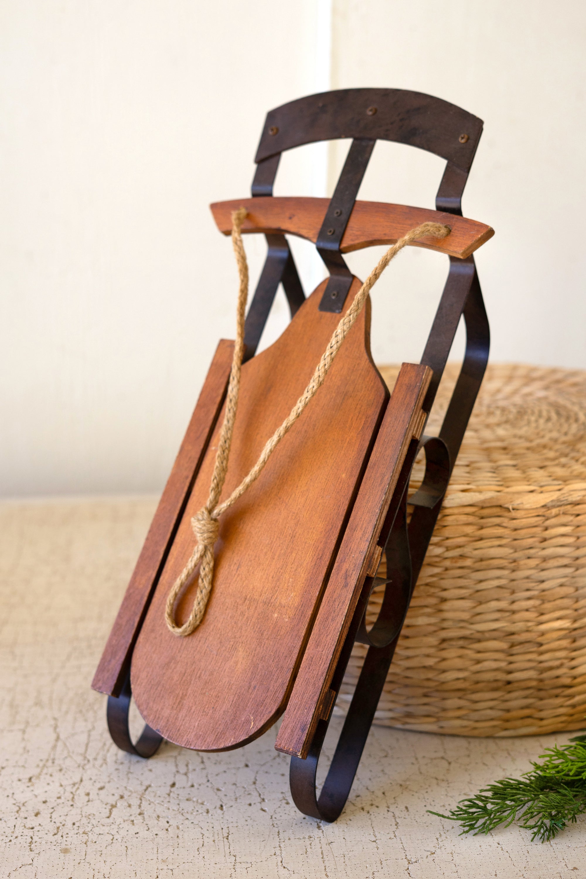 Rustic Wood & Metal Sled Christmas Decor