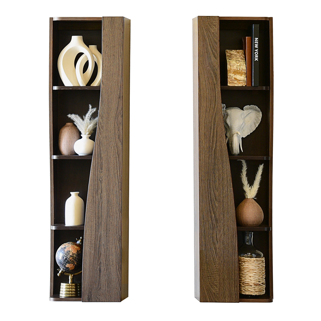 Wall Mount Bookcase Set For Mojave Entertainment Center - Dark Walnut