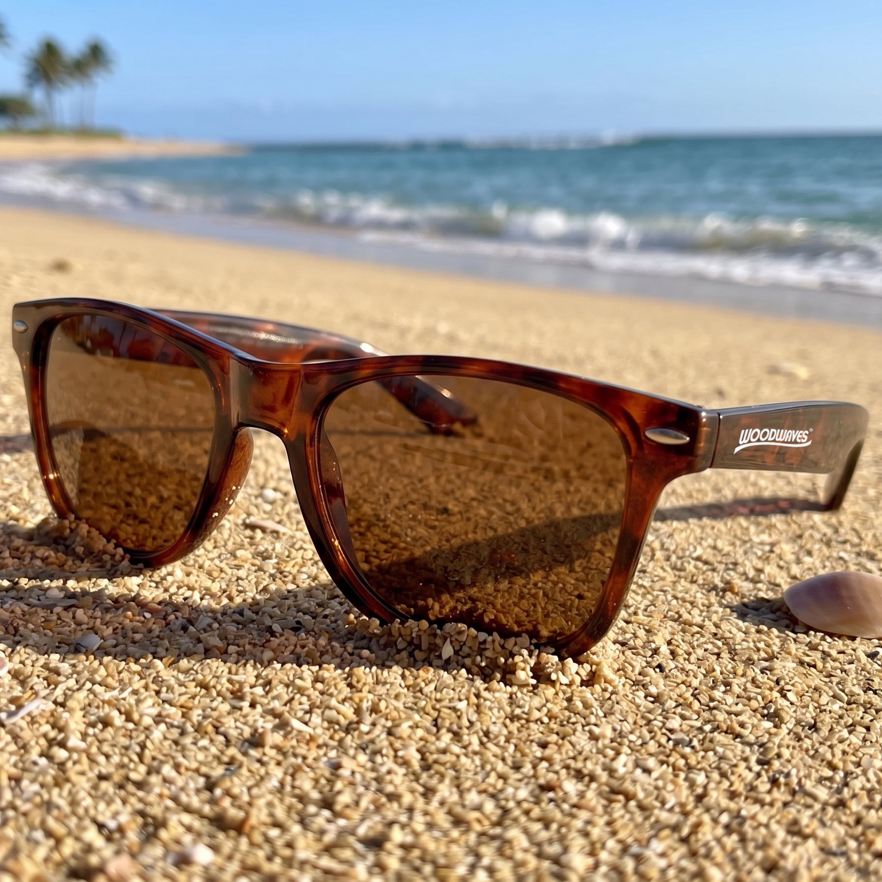 Woodwaves Tortoiseshell Beach Sunglasses Brown Lenses