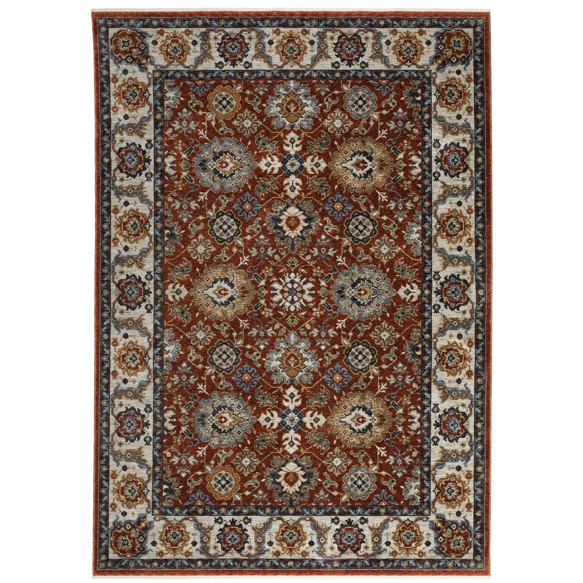 Red Blue Ivory Gold Navy Traditional ...