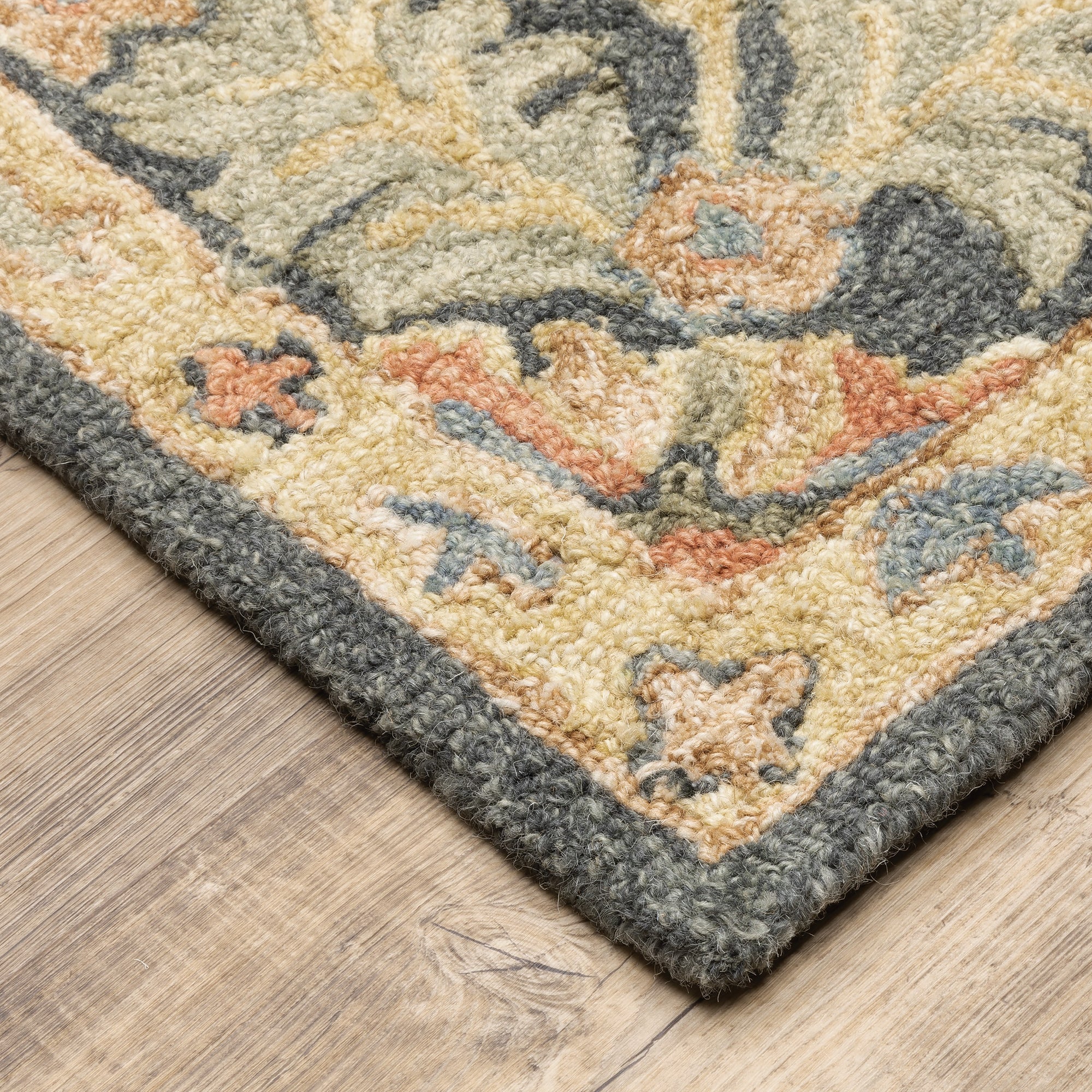 Blue Green Clay Gold Traditional Vintage Bohemian Area Rug