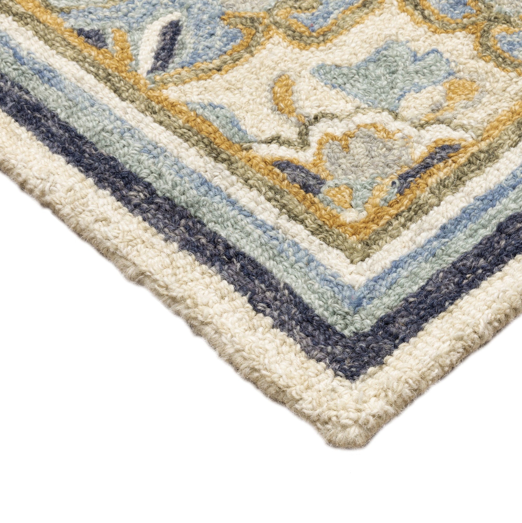Blue Green Ivory Traditional Vintage Bohemian Area Rug