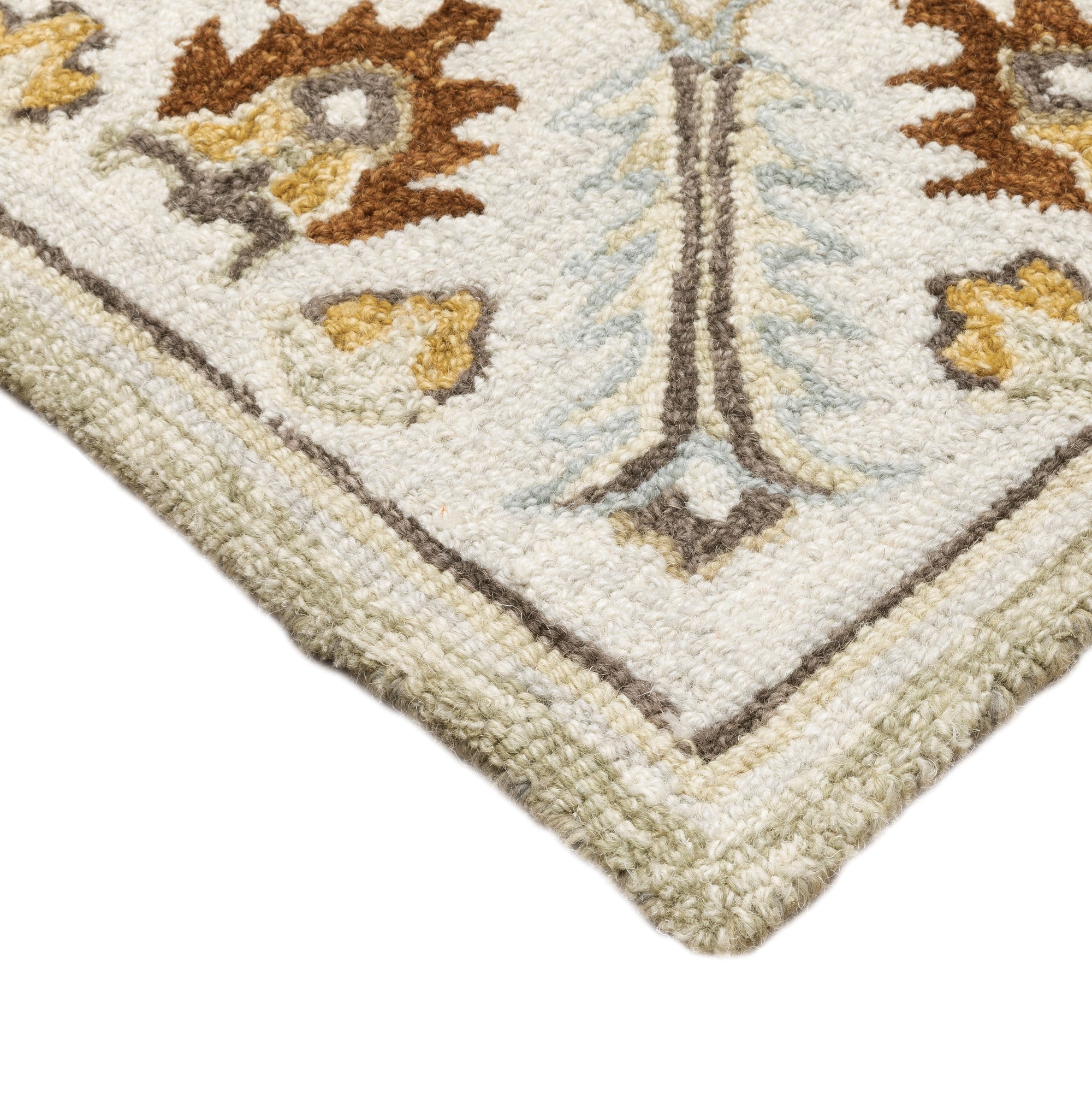 Ivory Beige Gold Muted Grey Traditional Vintage Bohemian Area Rug
