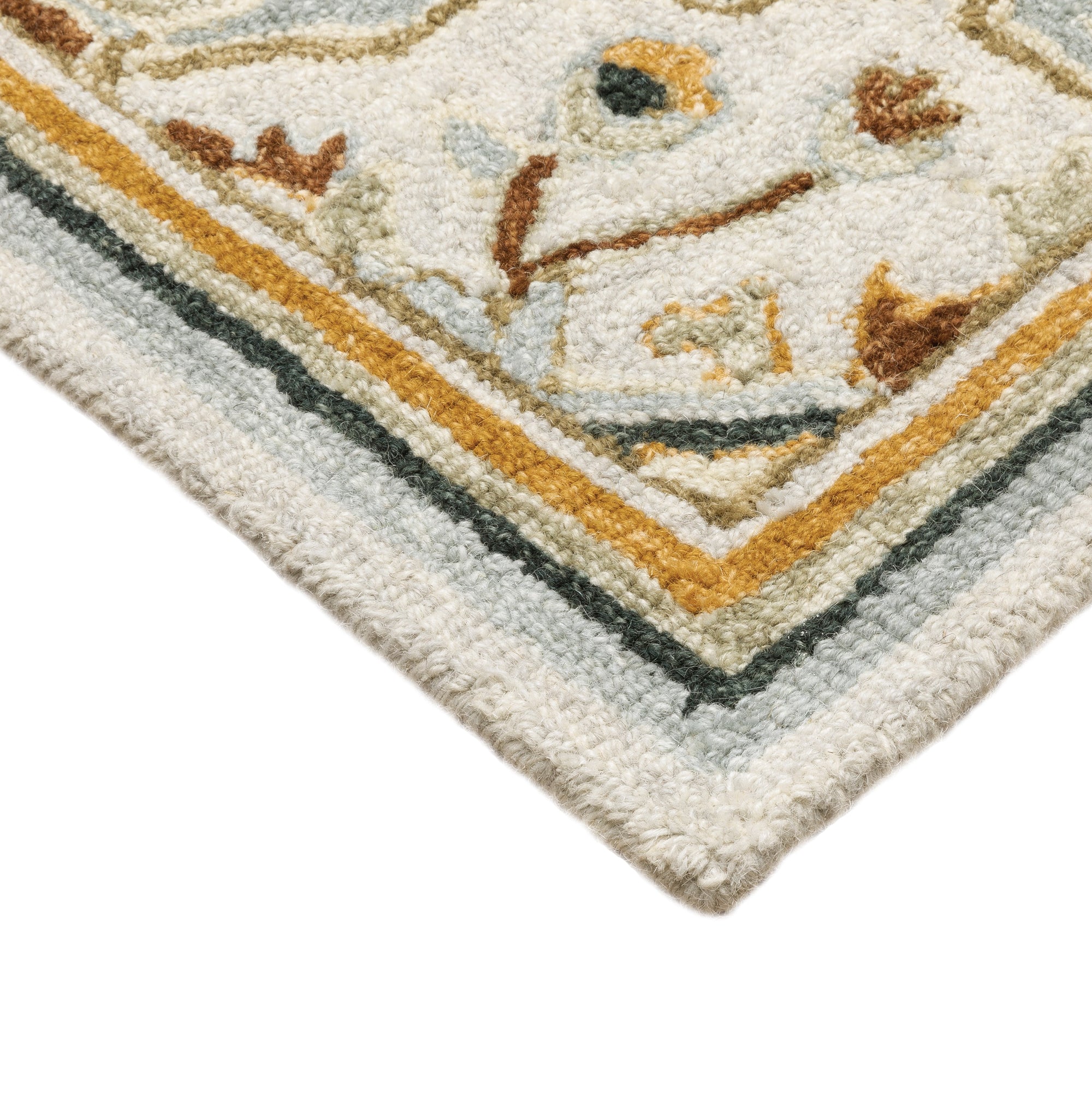 Ivory Charcoal Gold Clay Muted Blue Traditional Vintage Bohemian Area Rug
