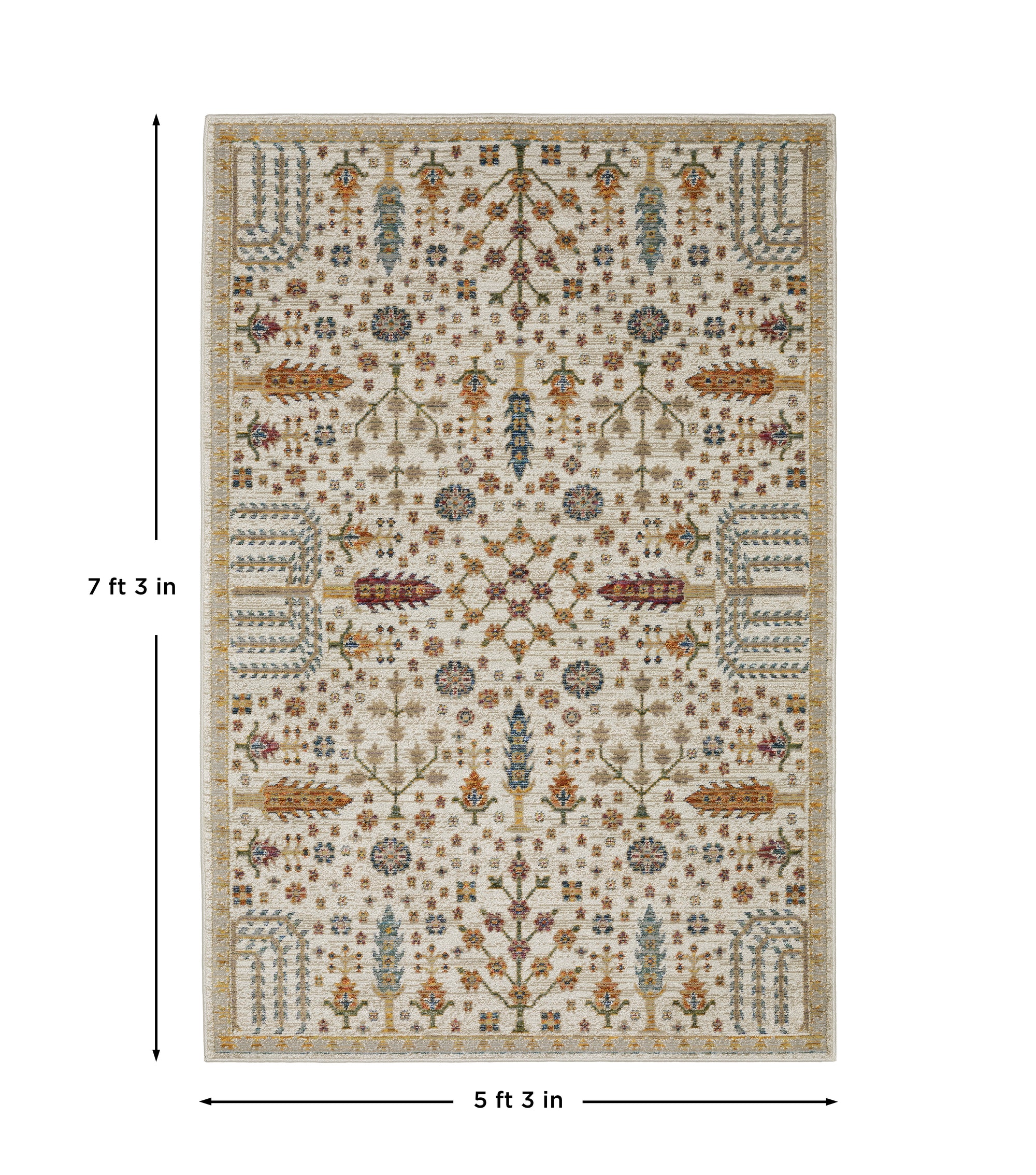 Ivory Gold Grey Blue Red Rust Teal Lavender Bohemian Traditional  Area Rug