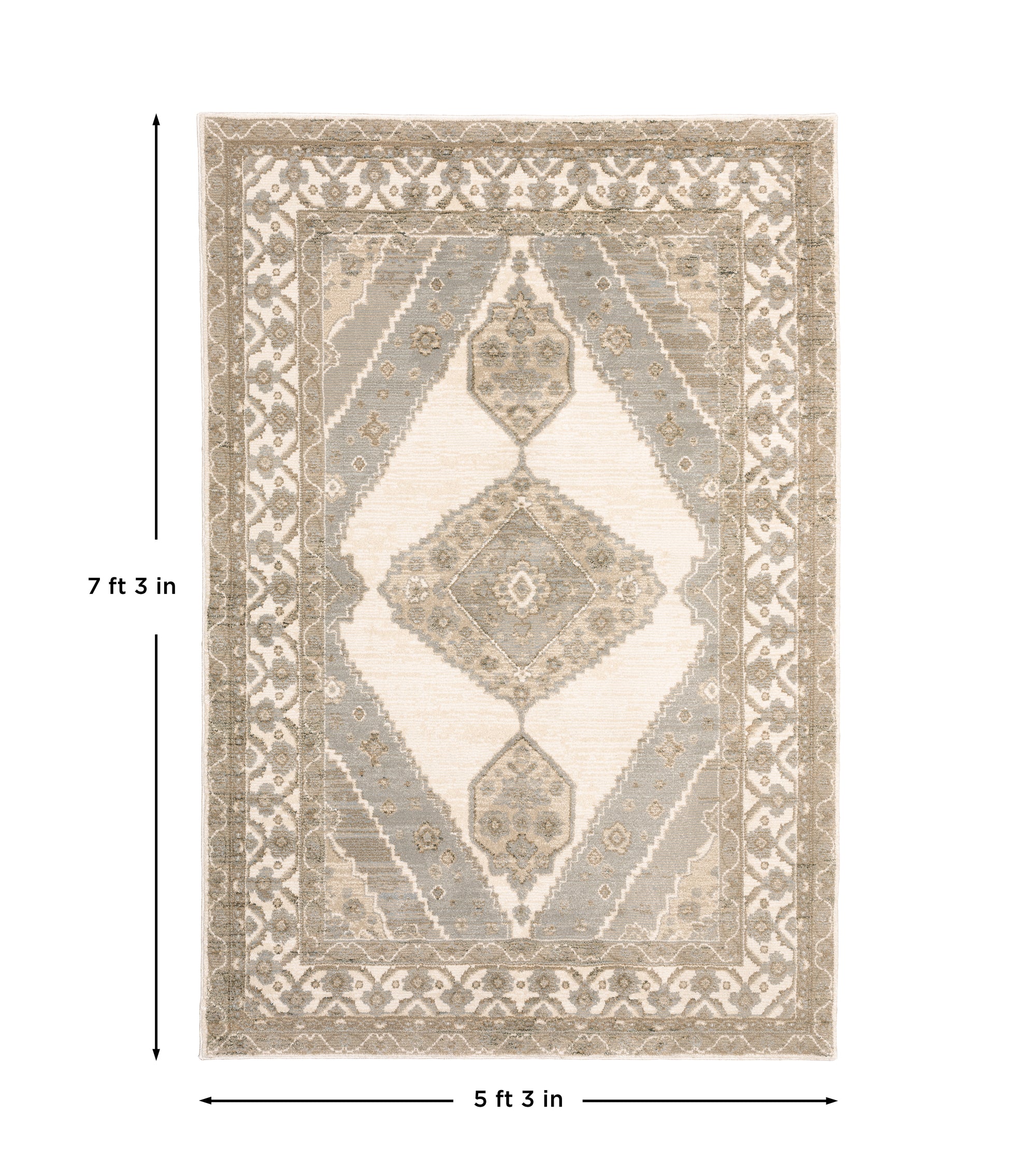 Beige Ivory Traditional Vintage Bohemian Area Rug