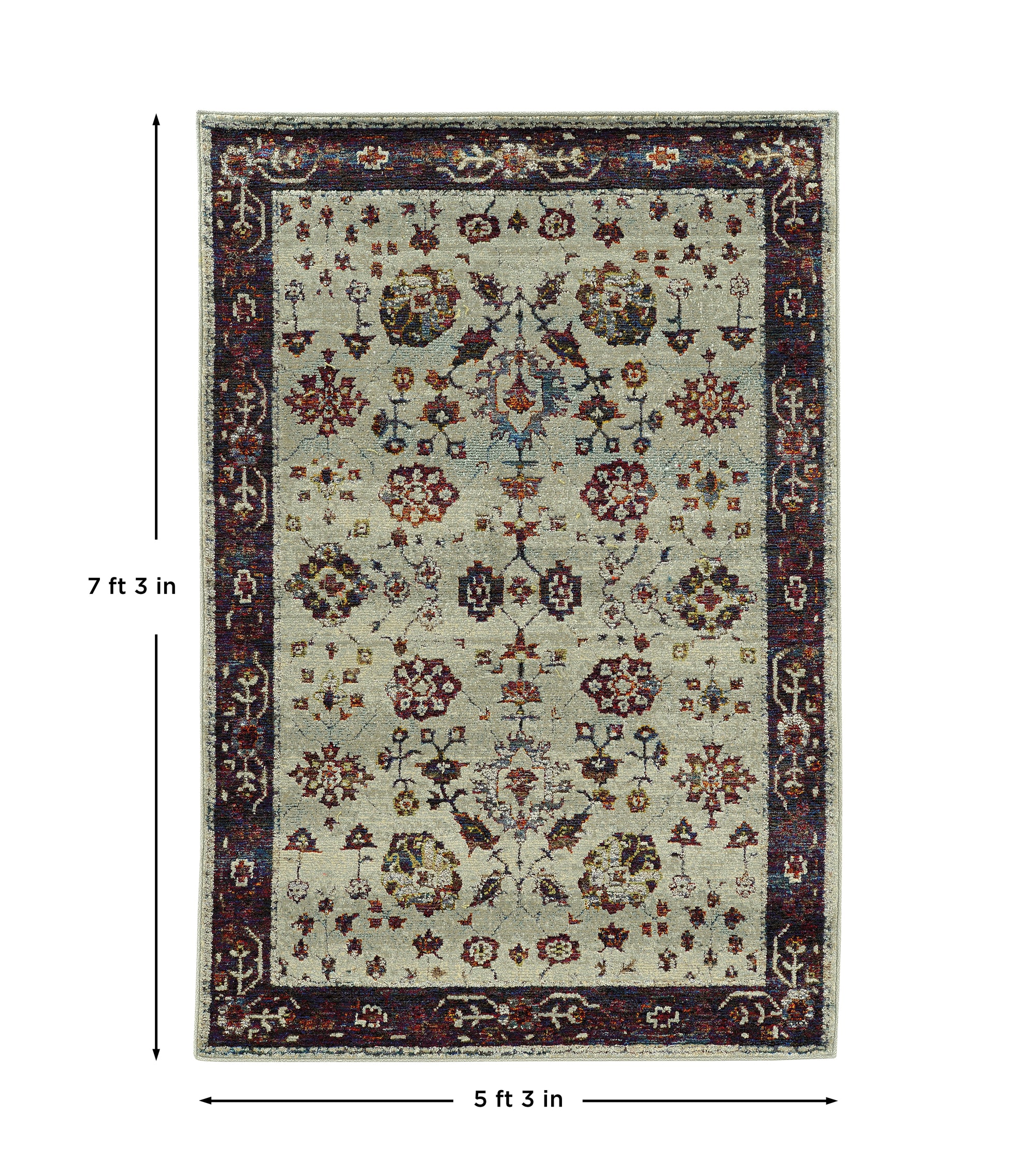 Stone Red Traditional Vintage Bohemian Area Rug