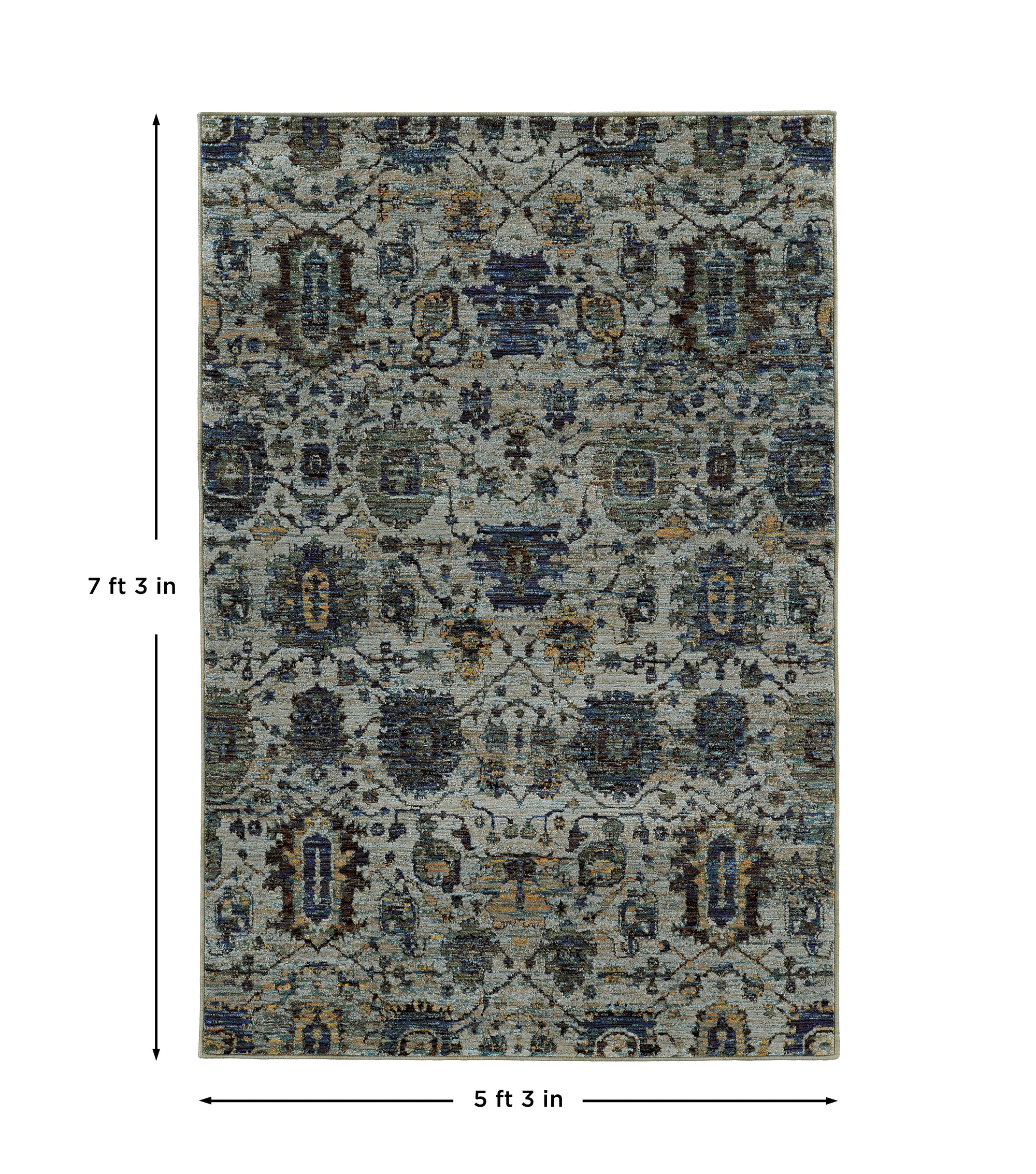 Blue Navy Traditional Vintage Bohemian Area Rug
